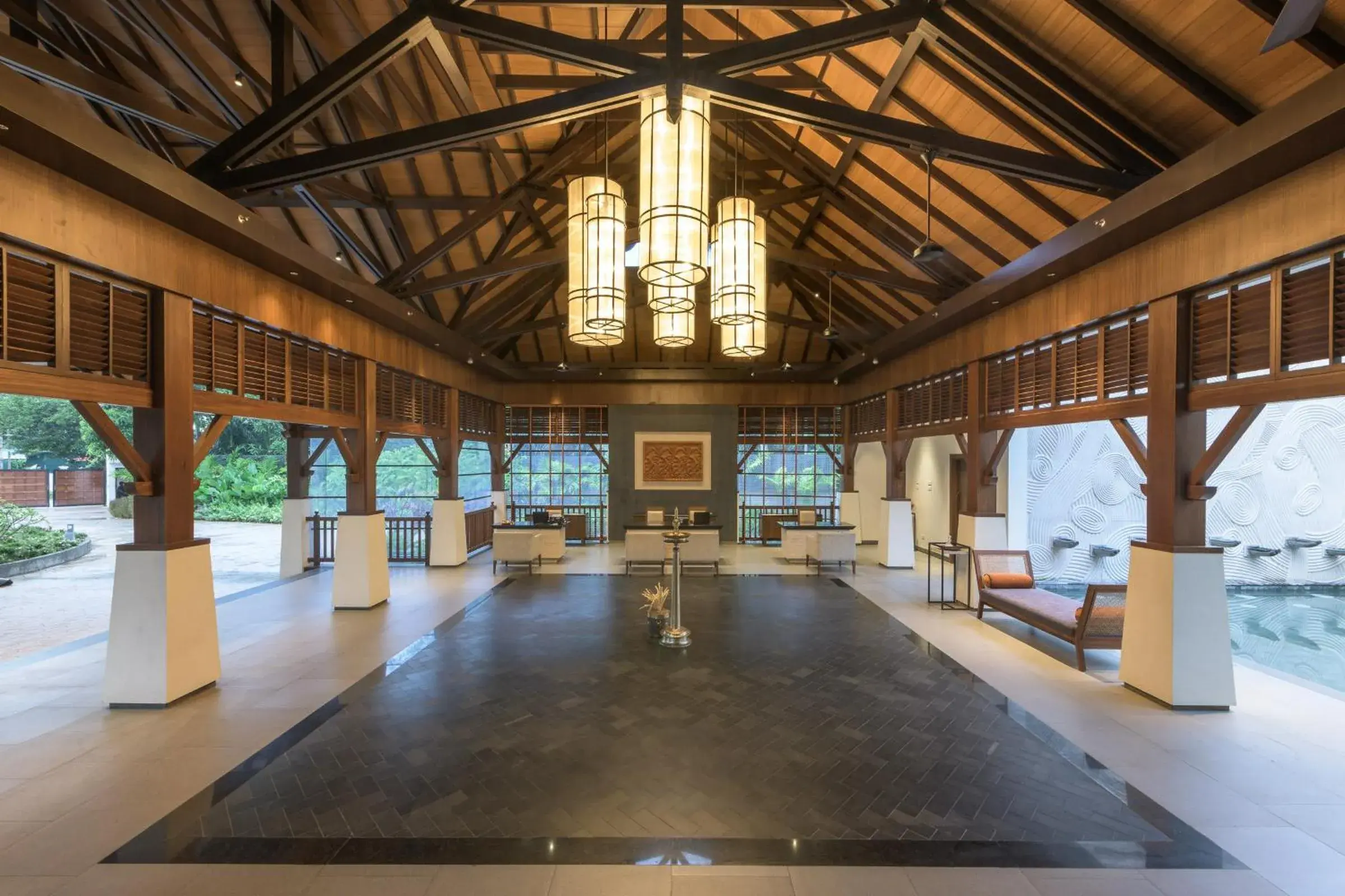 Lobby or reception in Club Mahindra Ashtamudi Lobby or reception in Club Mahindra Ashtamudi