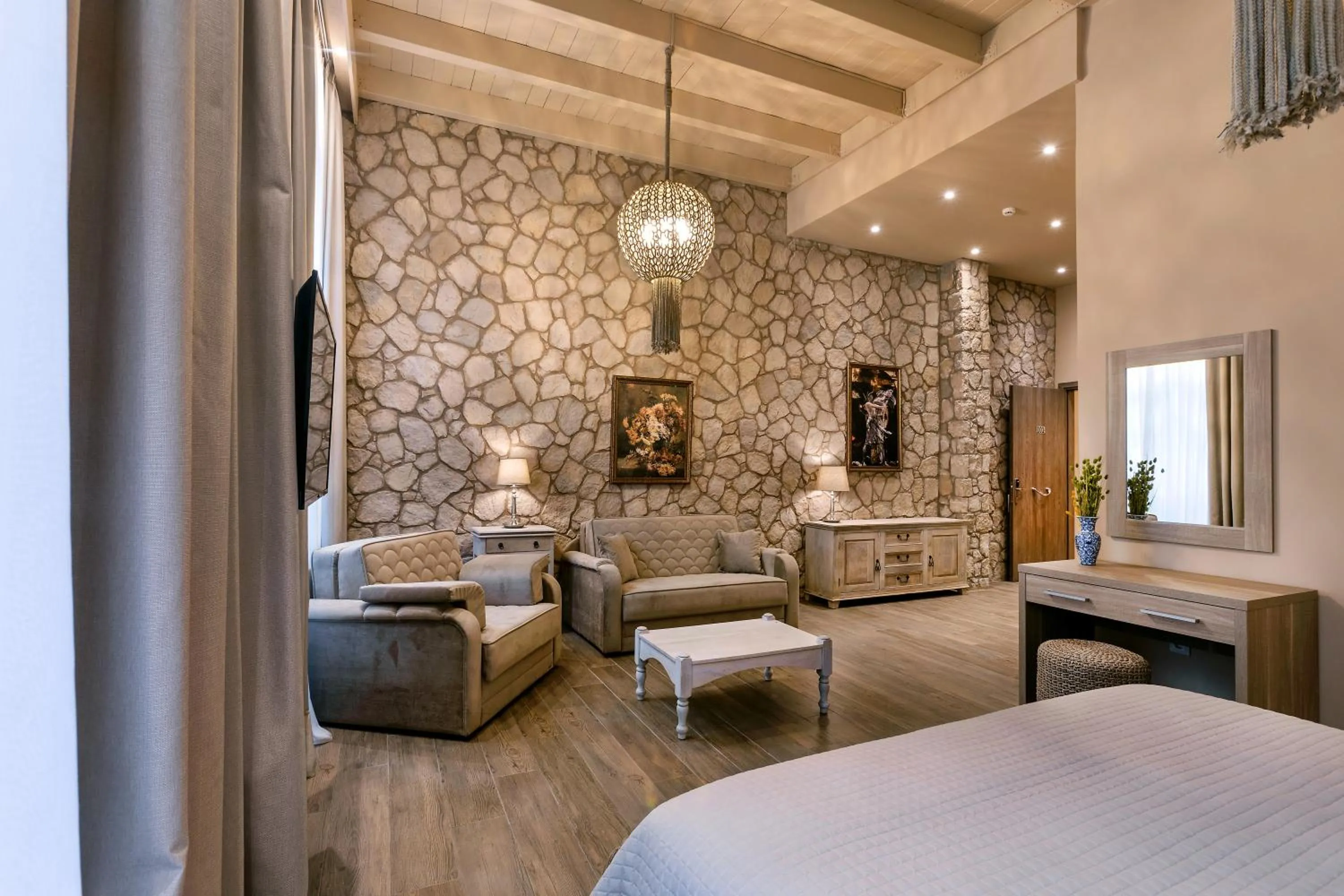 Seating area, Bed in Athens Manor Houses