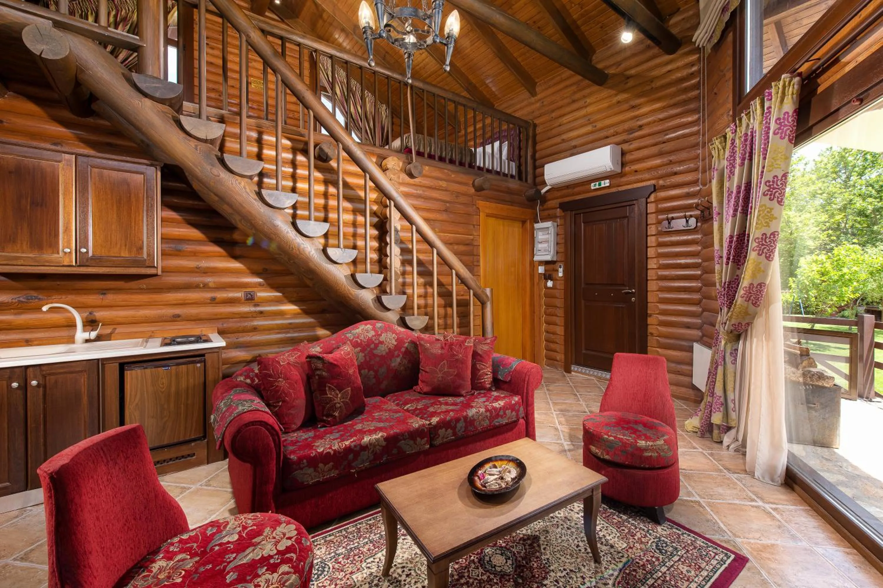 Seating area in Natura Chalets