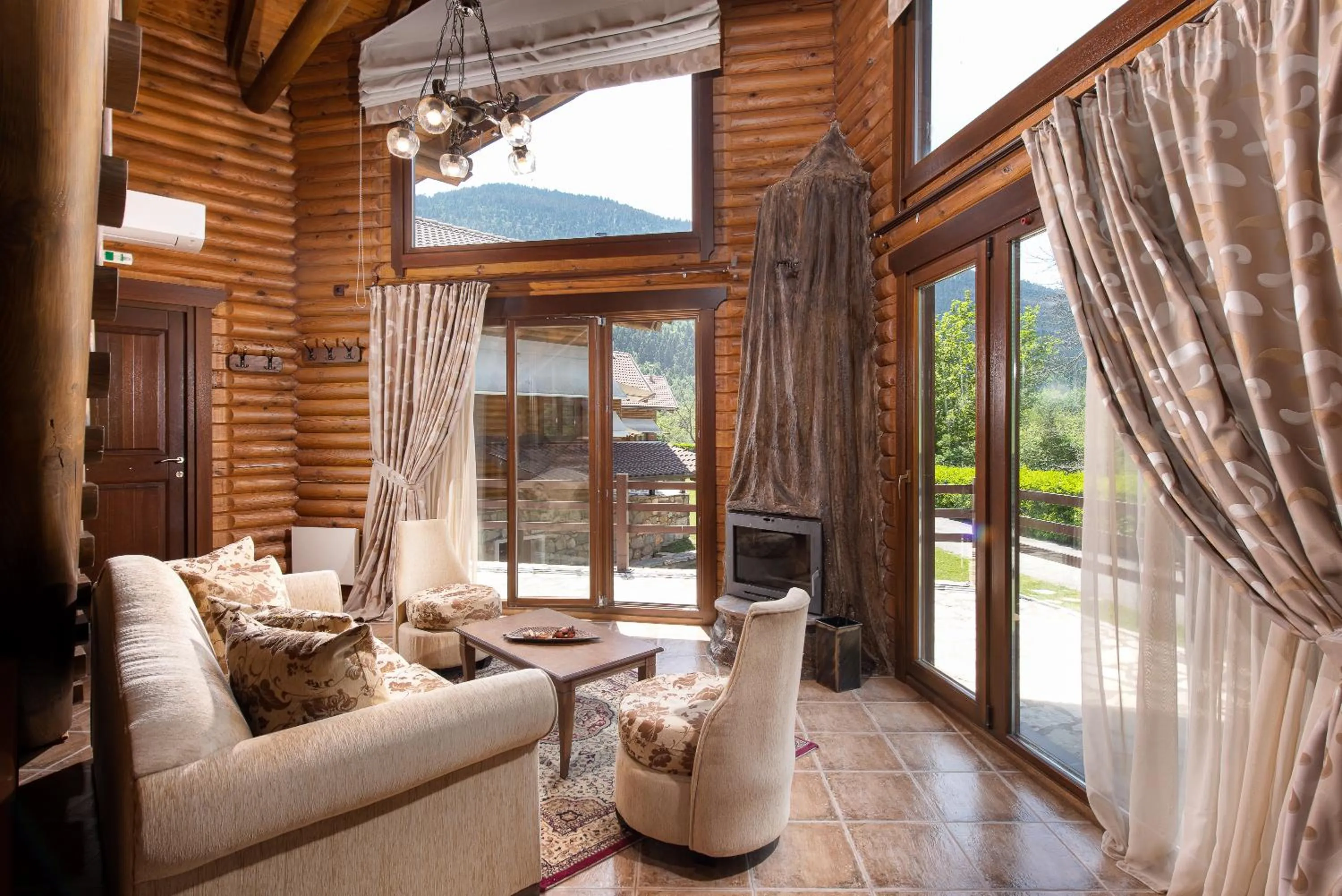 Seating area in Natura Chalets