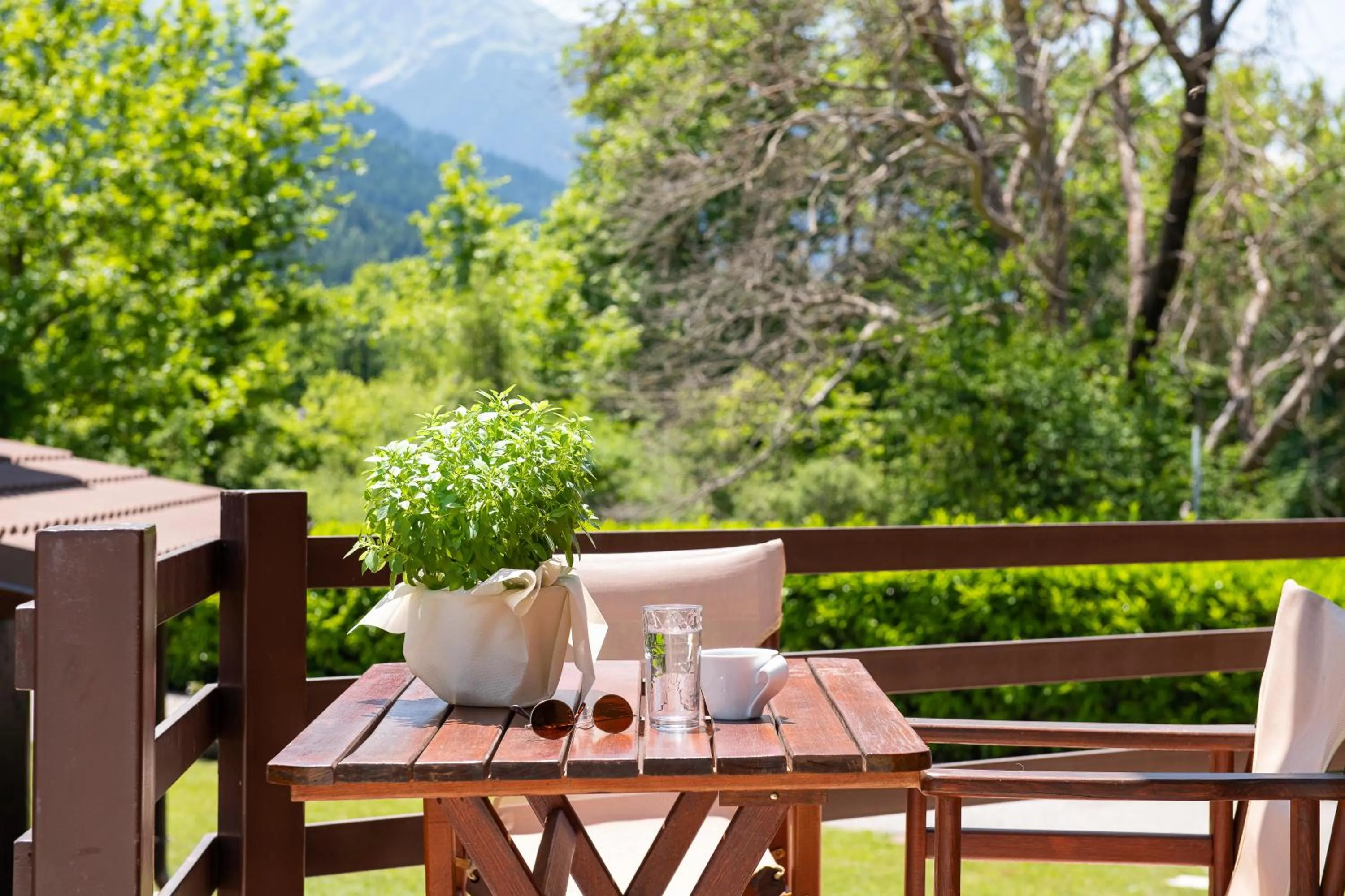 Garden view in Natura Chalets