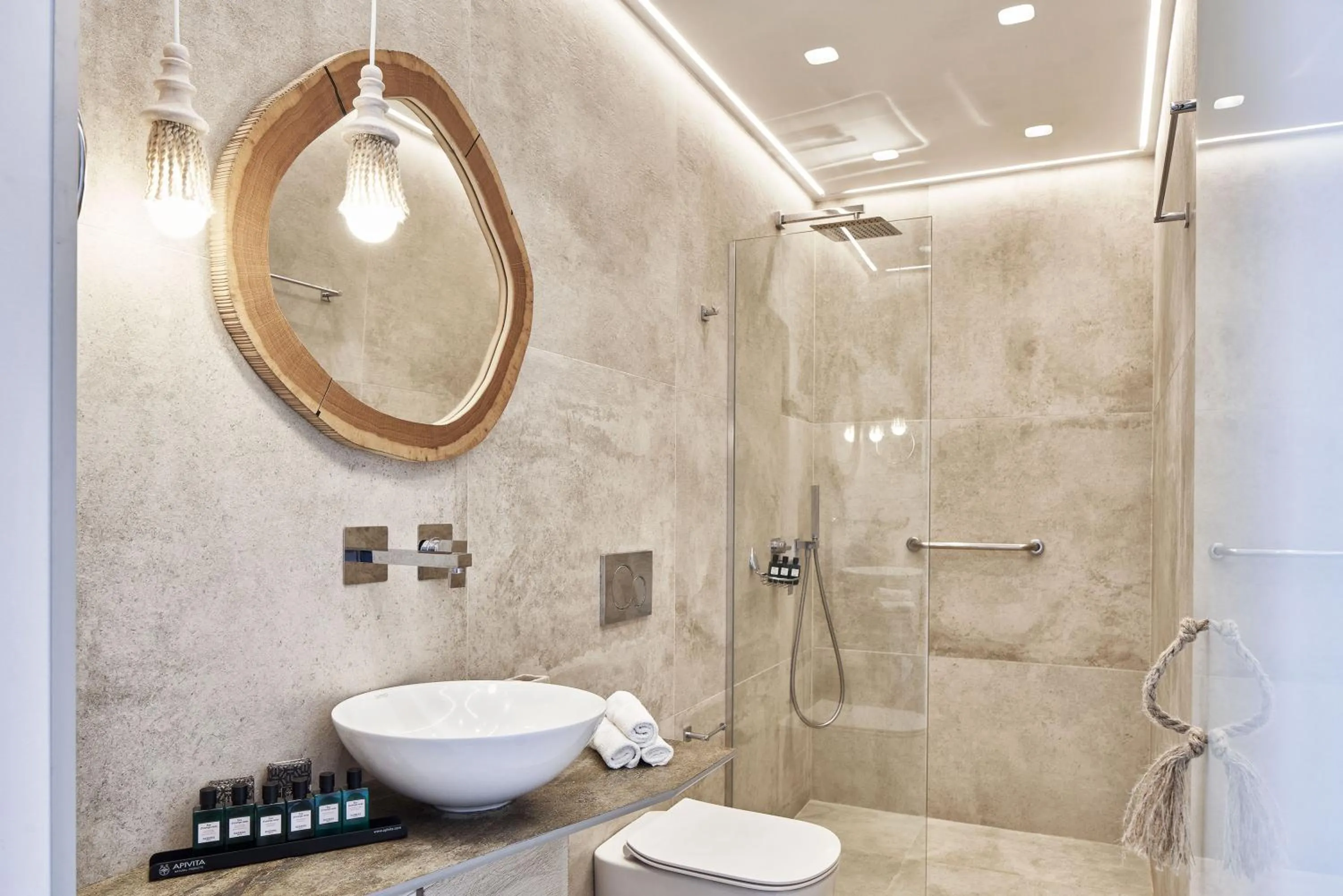 Toilet in Volcano Luxury Suites Milos - Adults Only