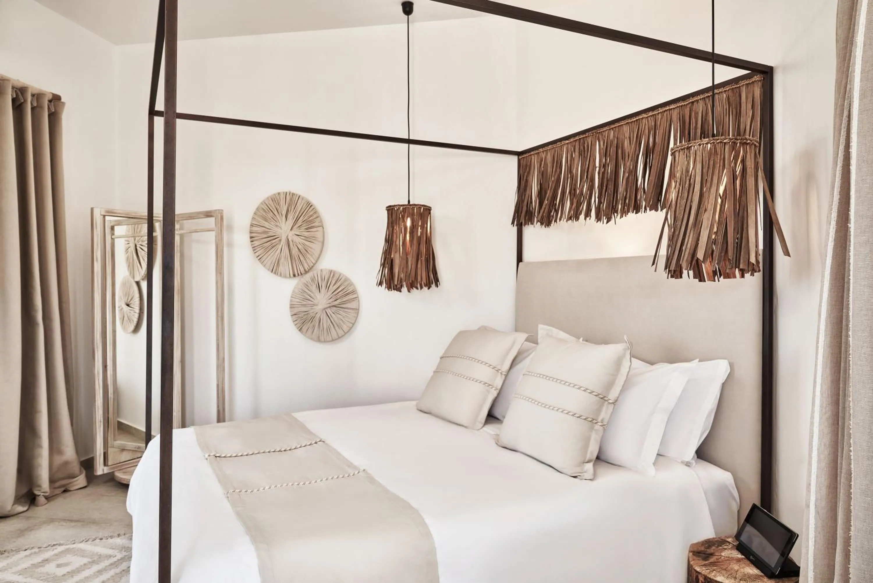 Bed in Volcano Luxury Suites Milos - Adults Only