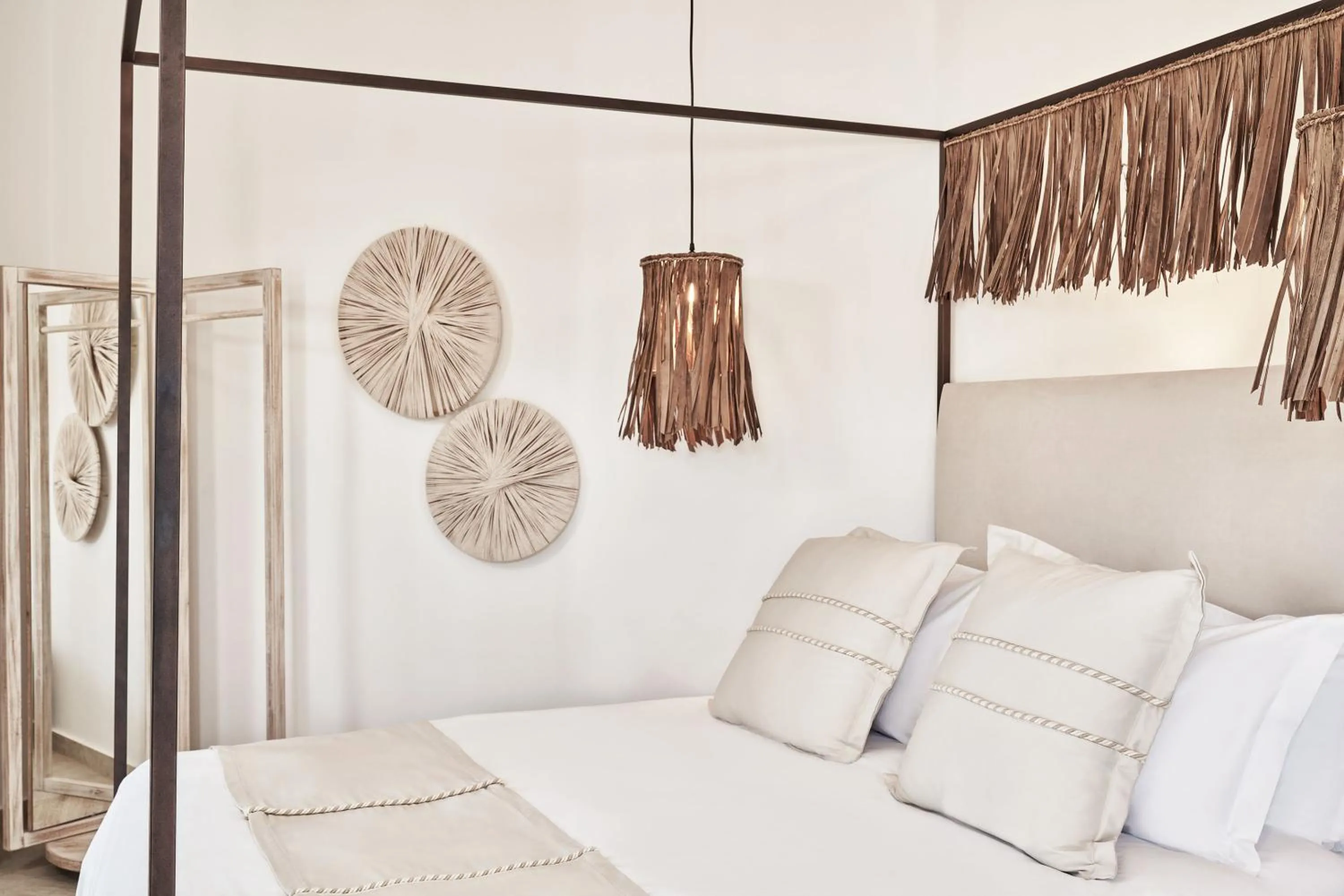 Bed in Volcano Luxury Suites Milos - Adults Only