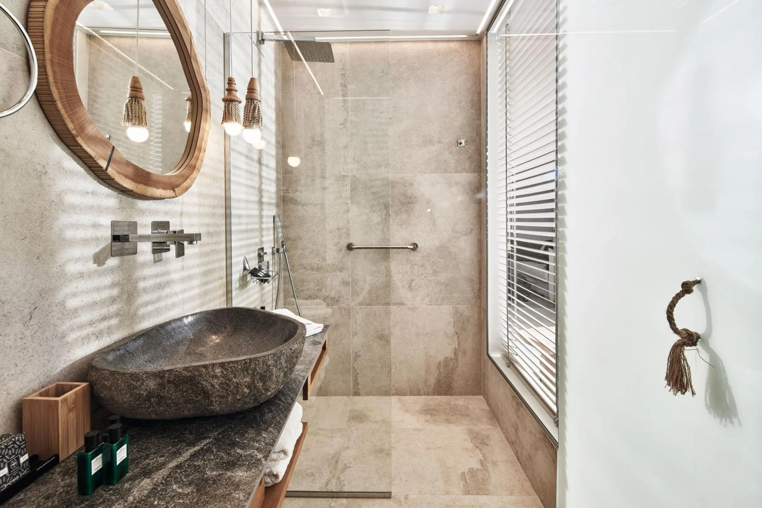 Shower in Volcano Luxury Suites Milos - Adults Only