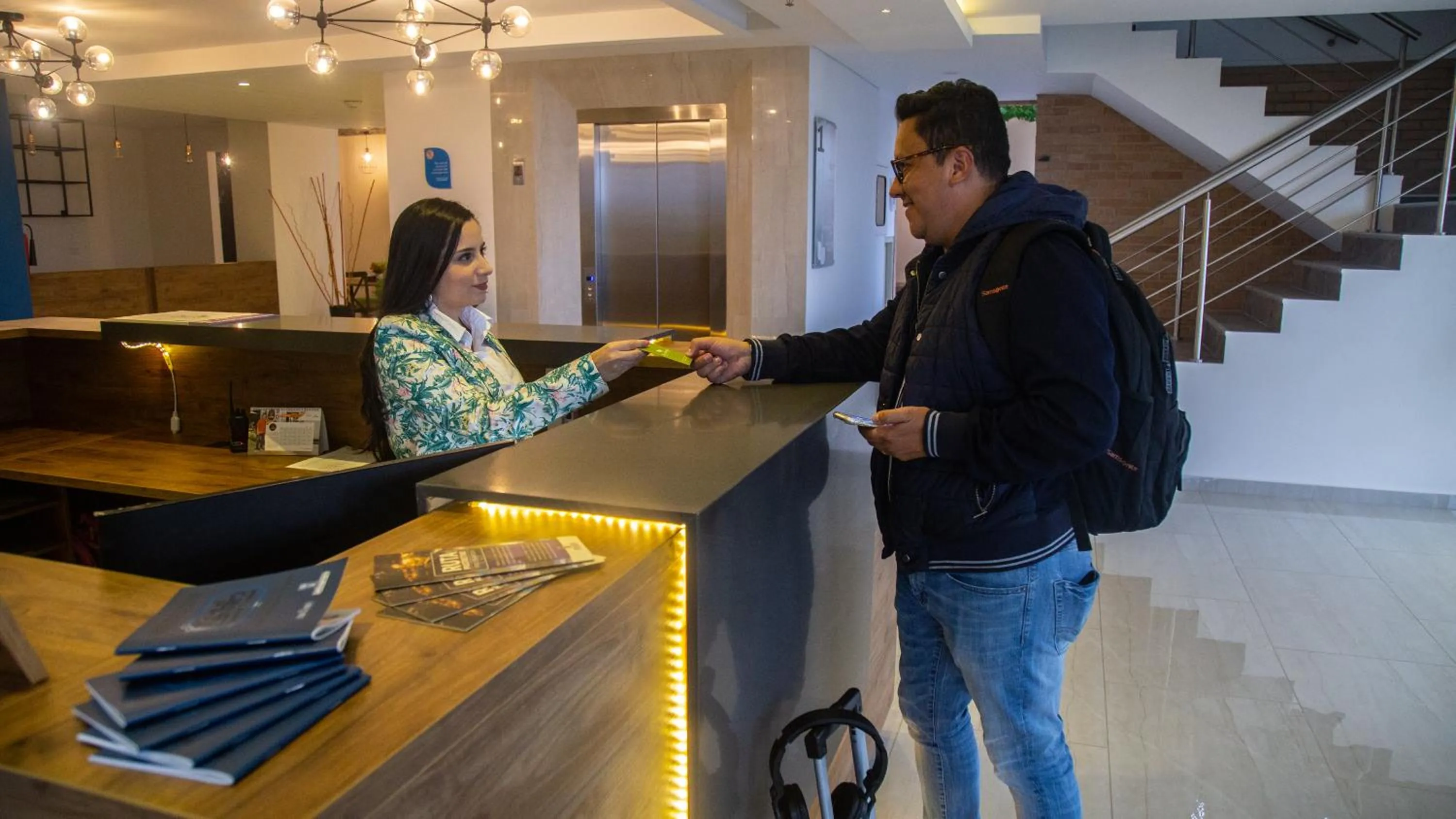 Lobby or reception in EcoHub Hotel Medellin