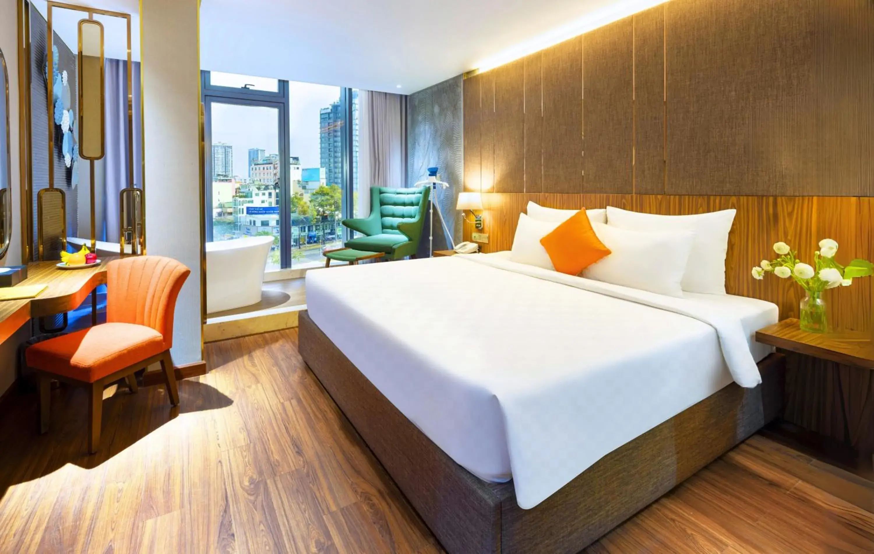 View (from property/room), Bed in Winsuites Saigon Hotel View (from property/room), Bed in Winsuites Saigon Hotel