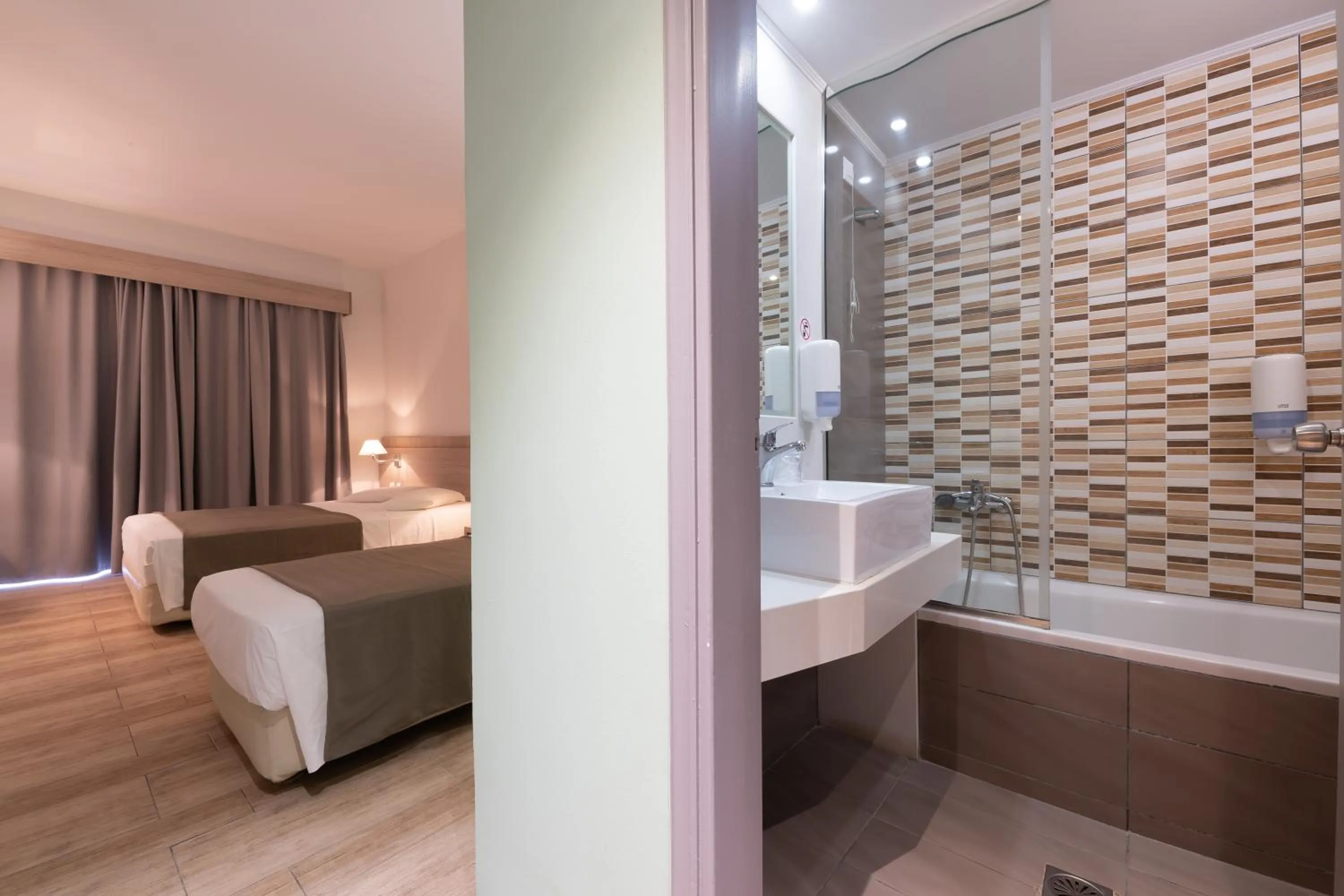 Bathroom, Bed in Akti Beach Club