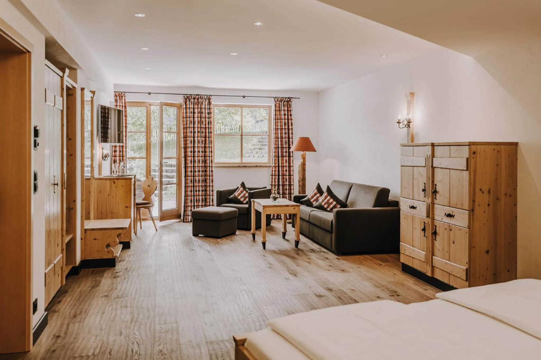Living room, Bed in Alpe Dornach
