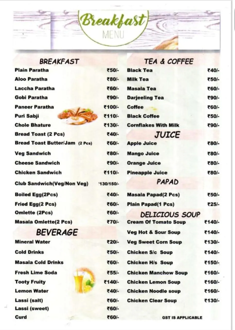Breakfast in Hotel Saayein Residency