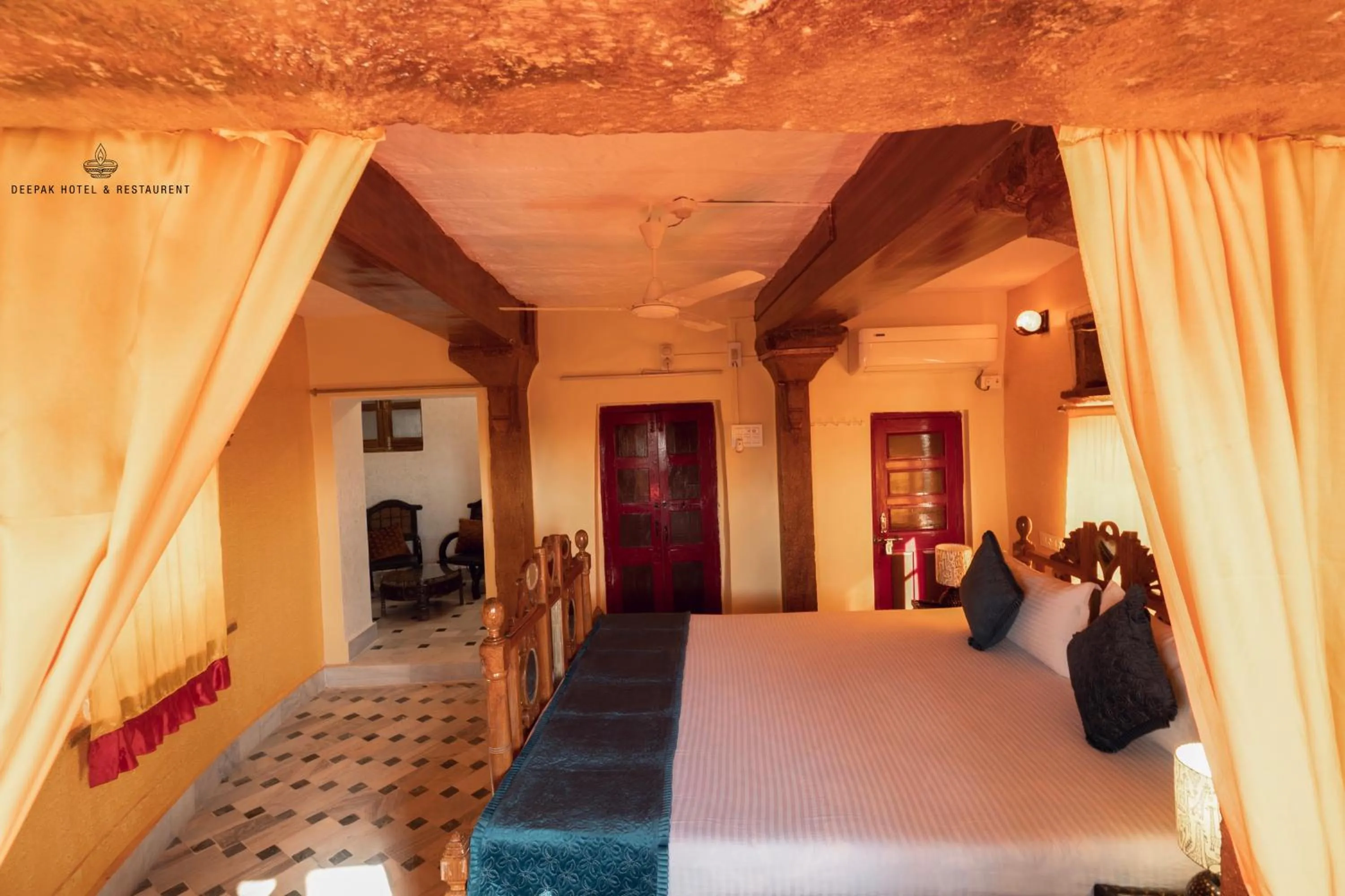 Bed in Deepak Hotel & Restaurant
