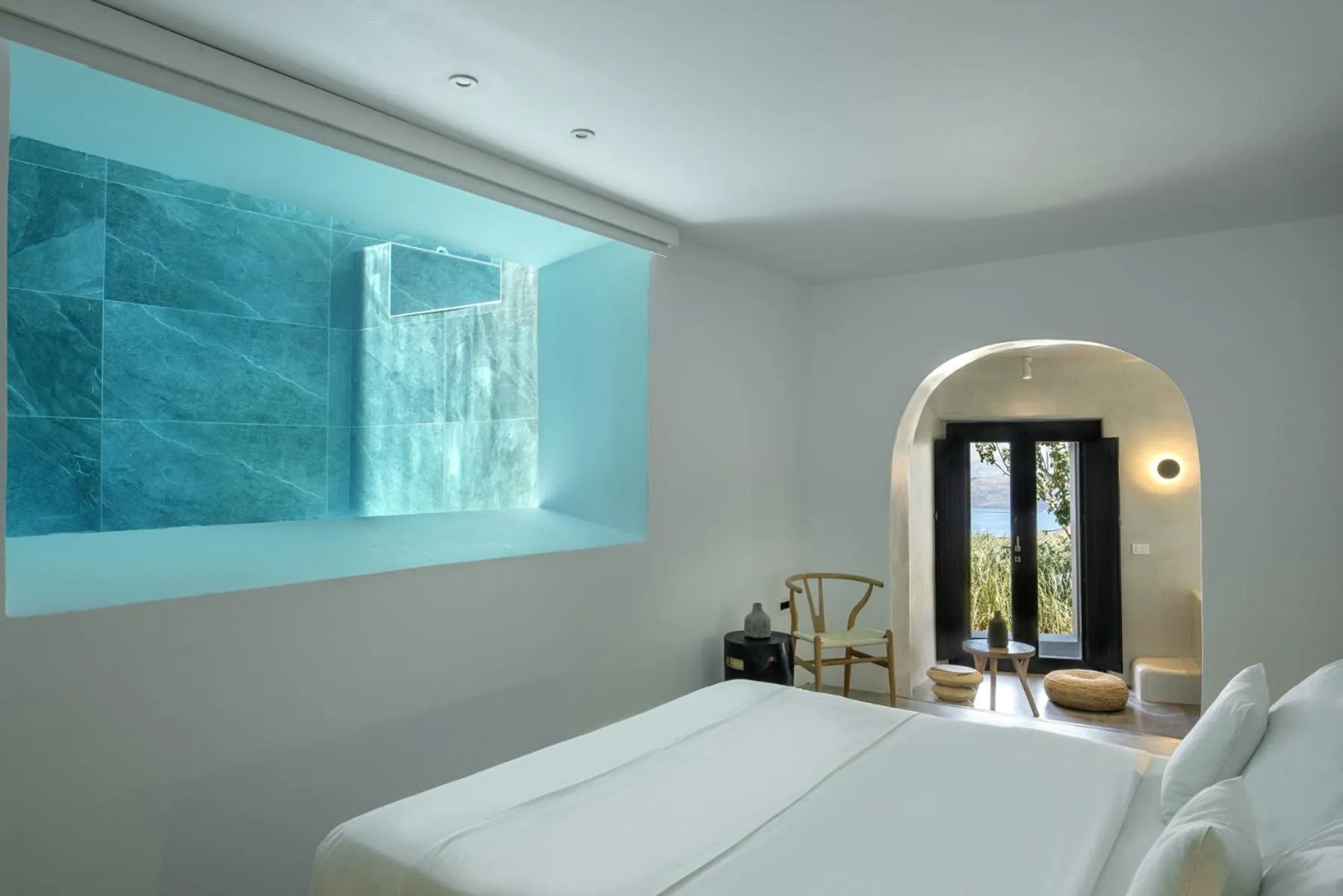 Swimming pool, Bed in Melidonia Suites