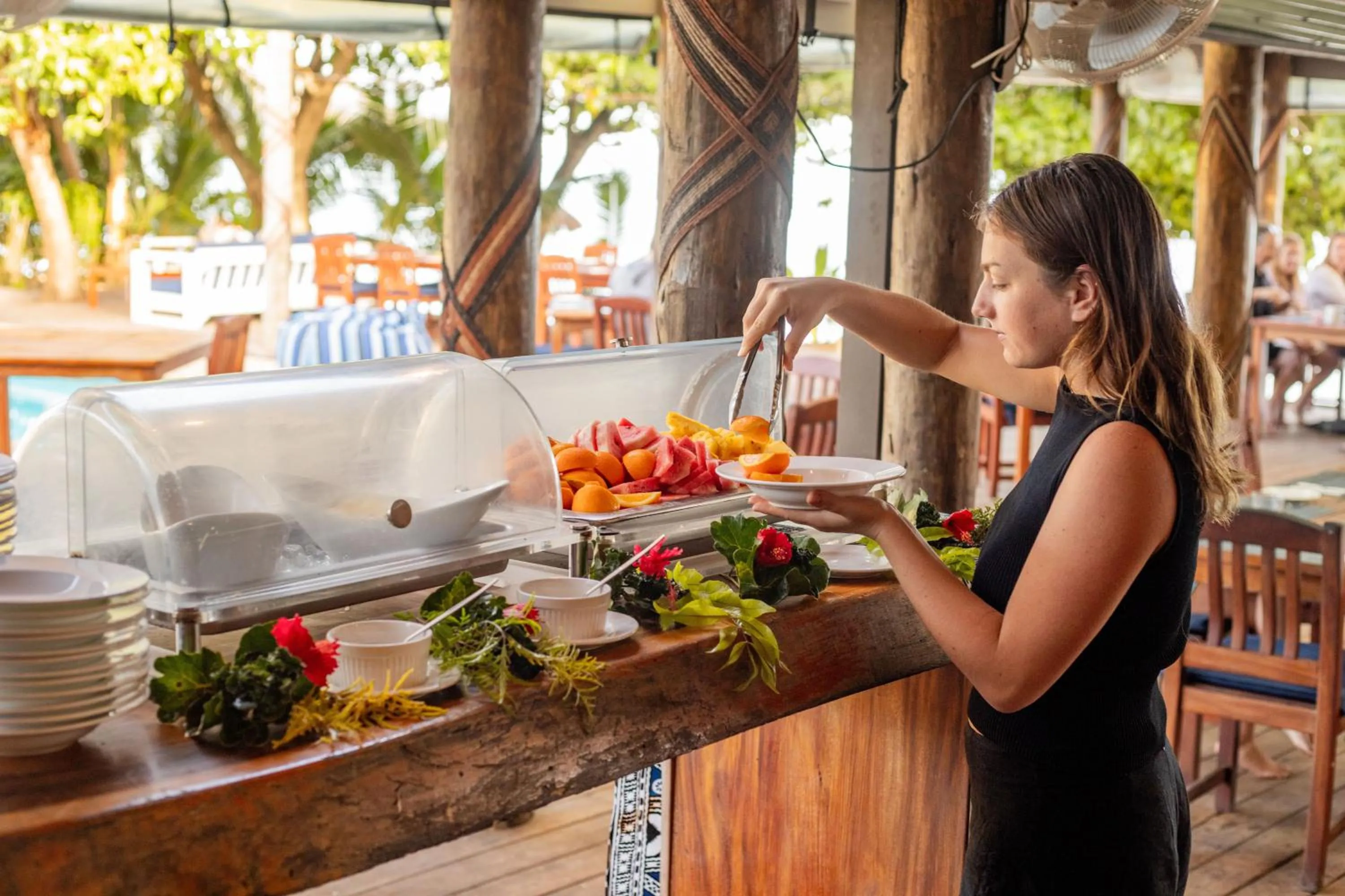 Buffet breakfast in Blue Lagoon Beach Resort