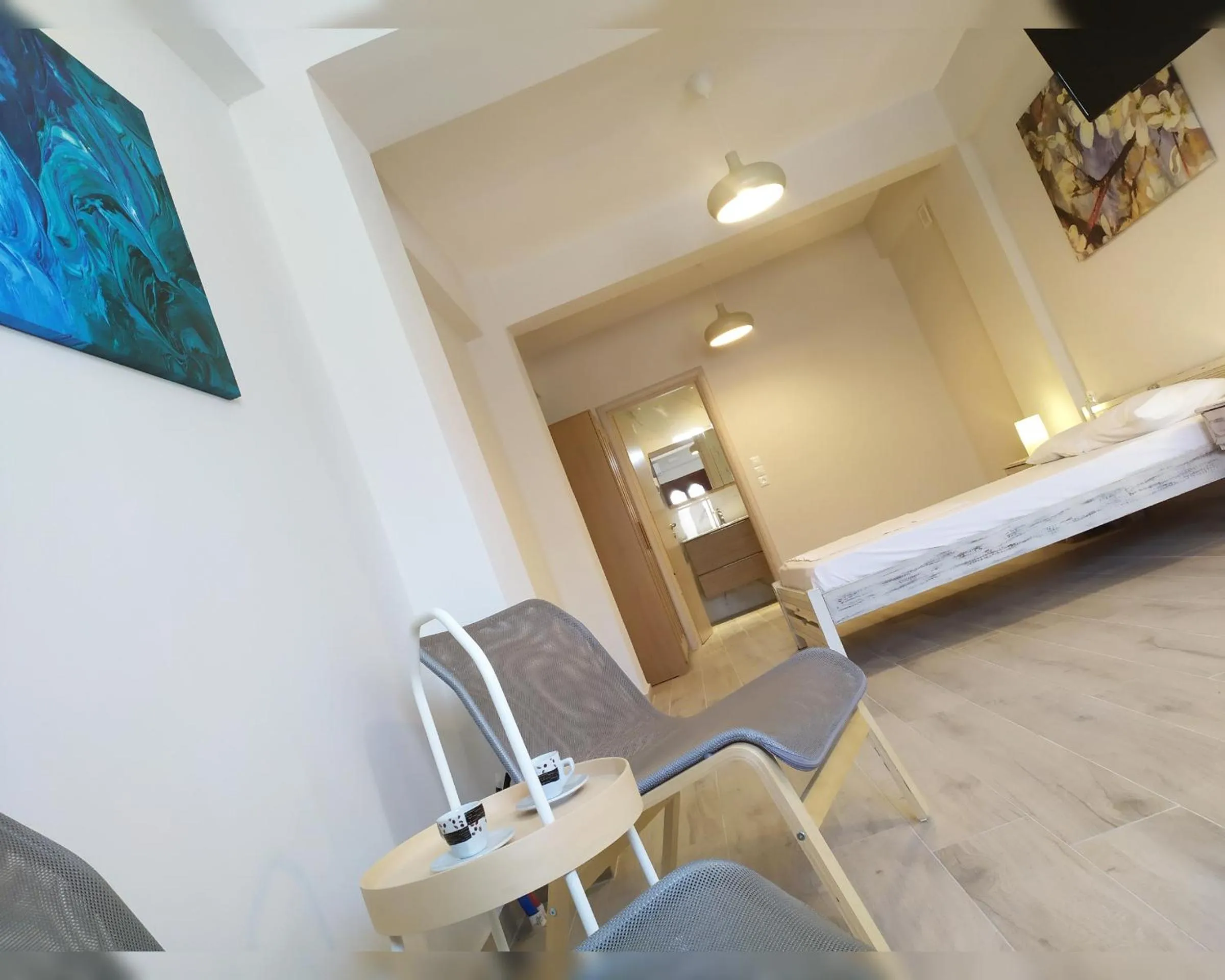 Seating area, Bed in Elias Apartments