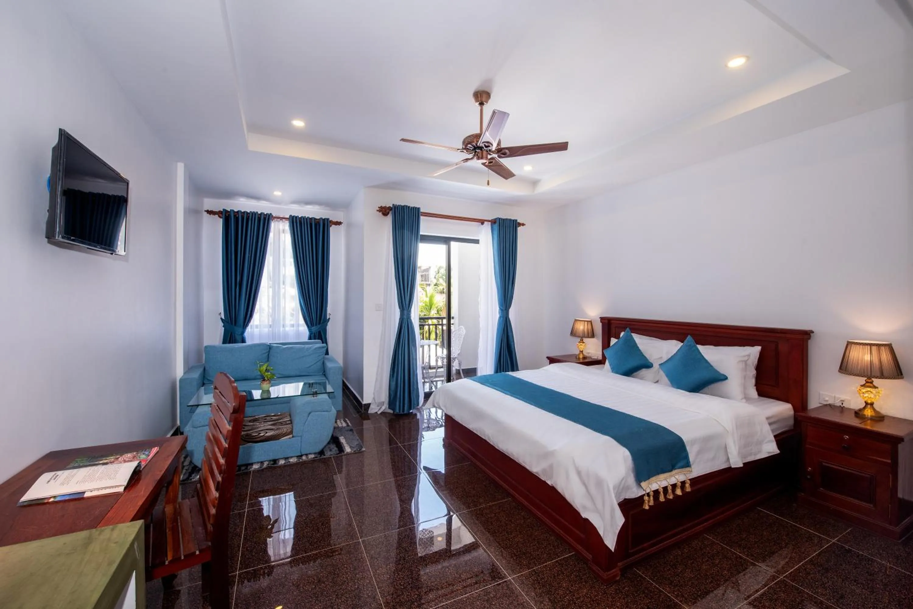 Photo of the whole room, Bed in The Unique Angkor Villa