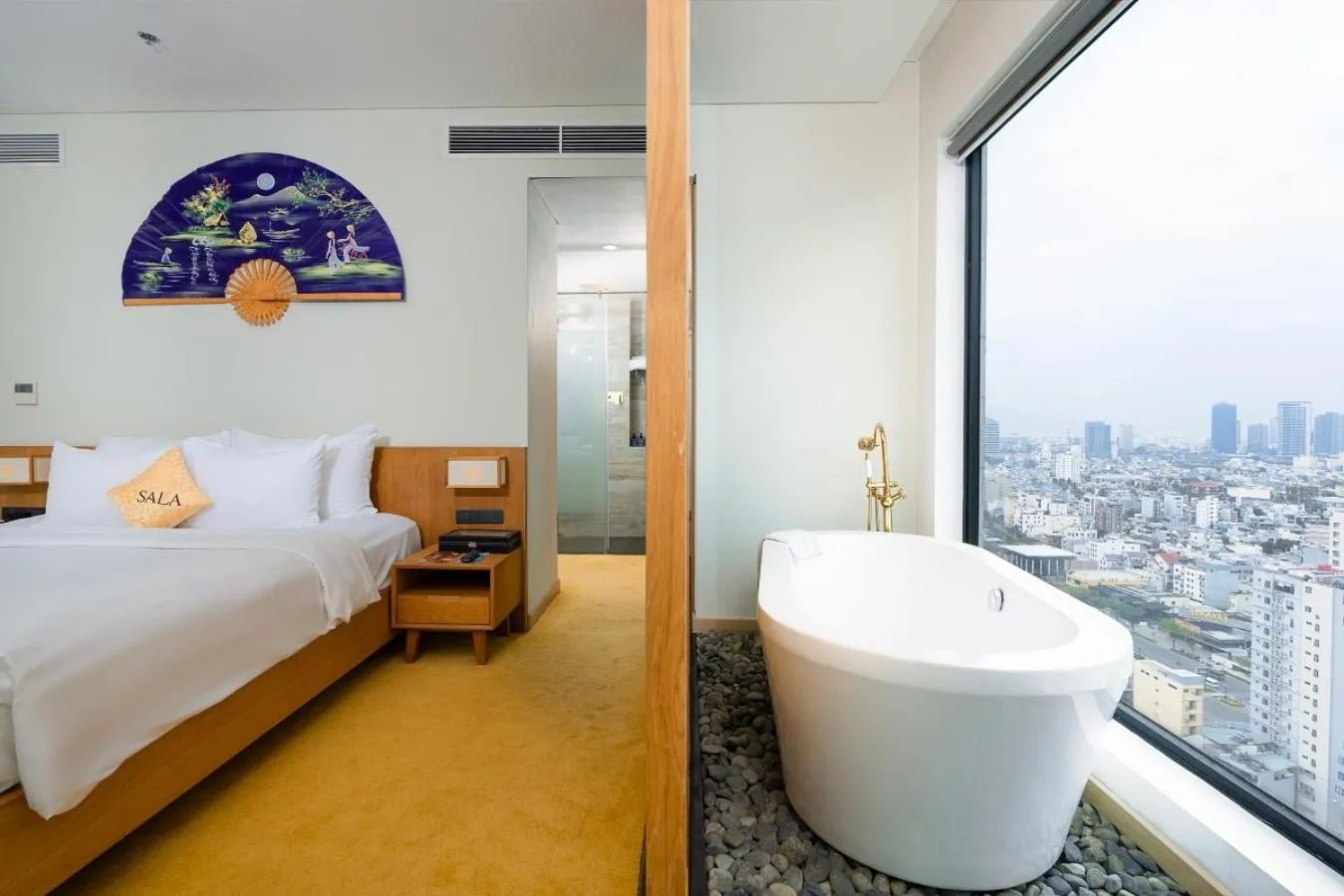 Bathroom, Bed in Sala Danang Beach Hotel