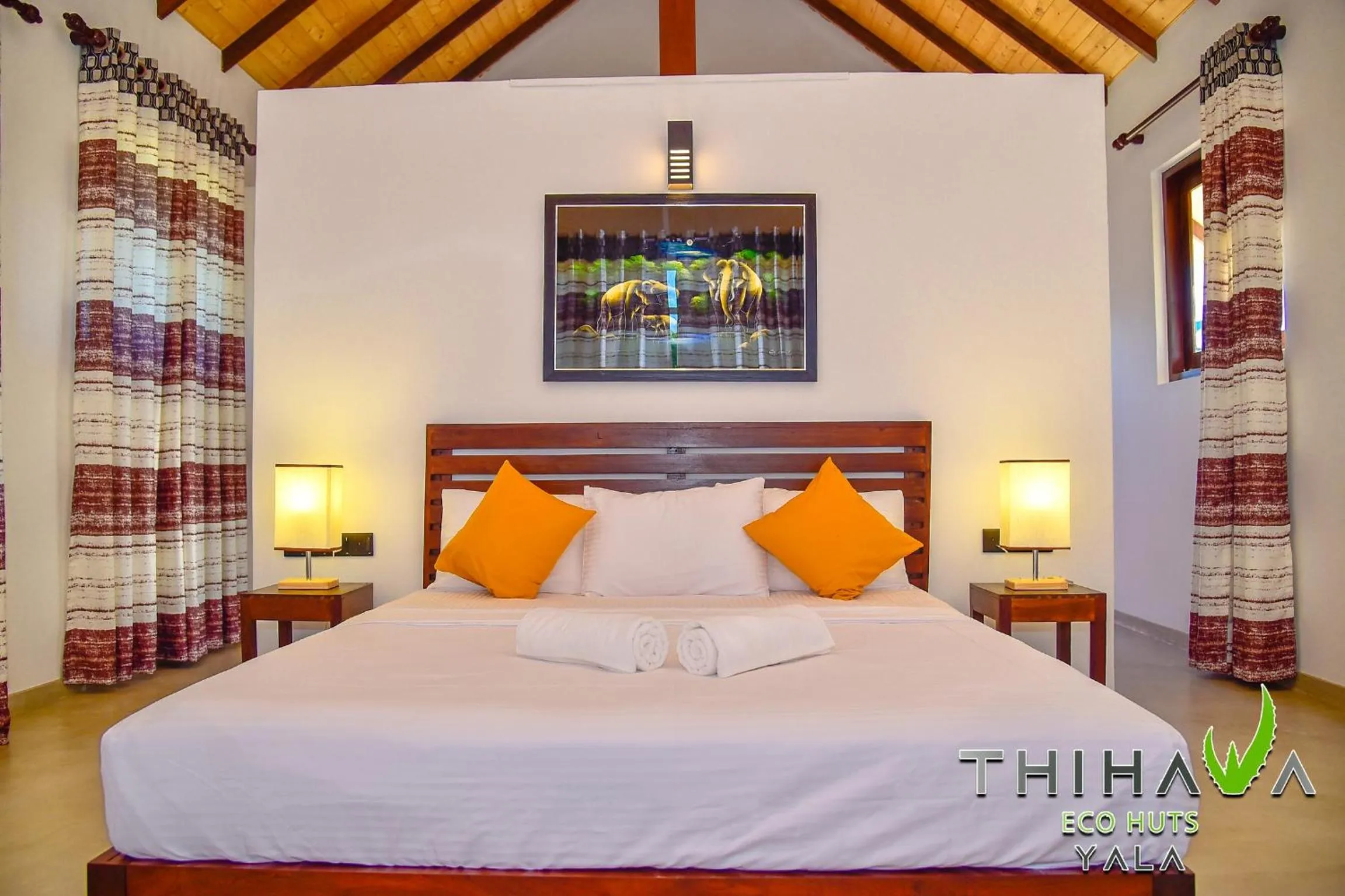 Bed in Thihawa Eco Huts Yala