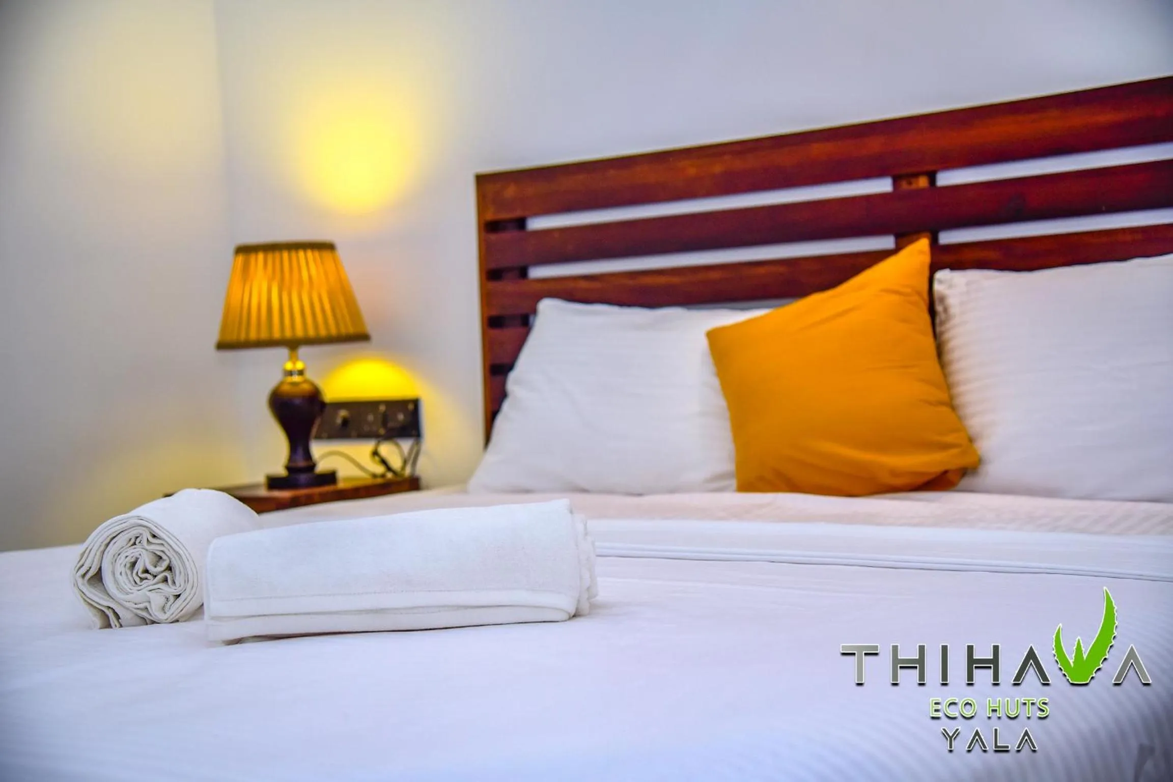 Bed in Thihawa Eco Huts Yala