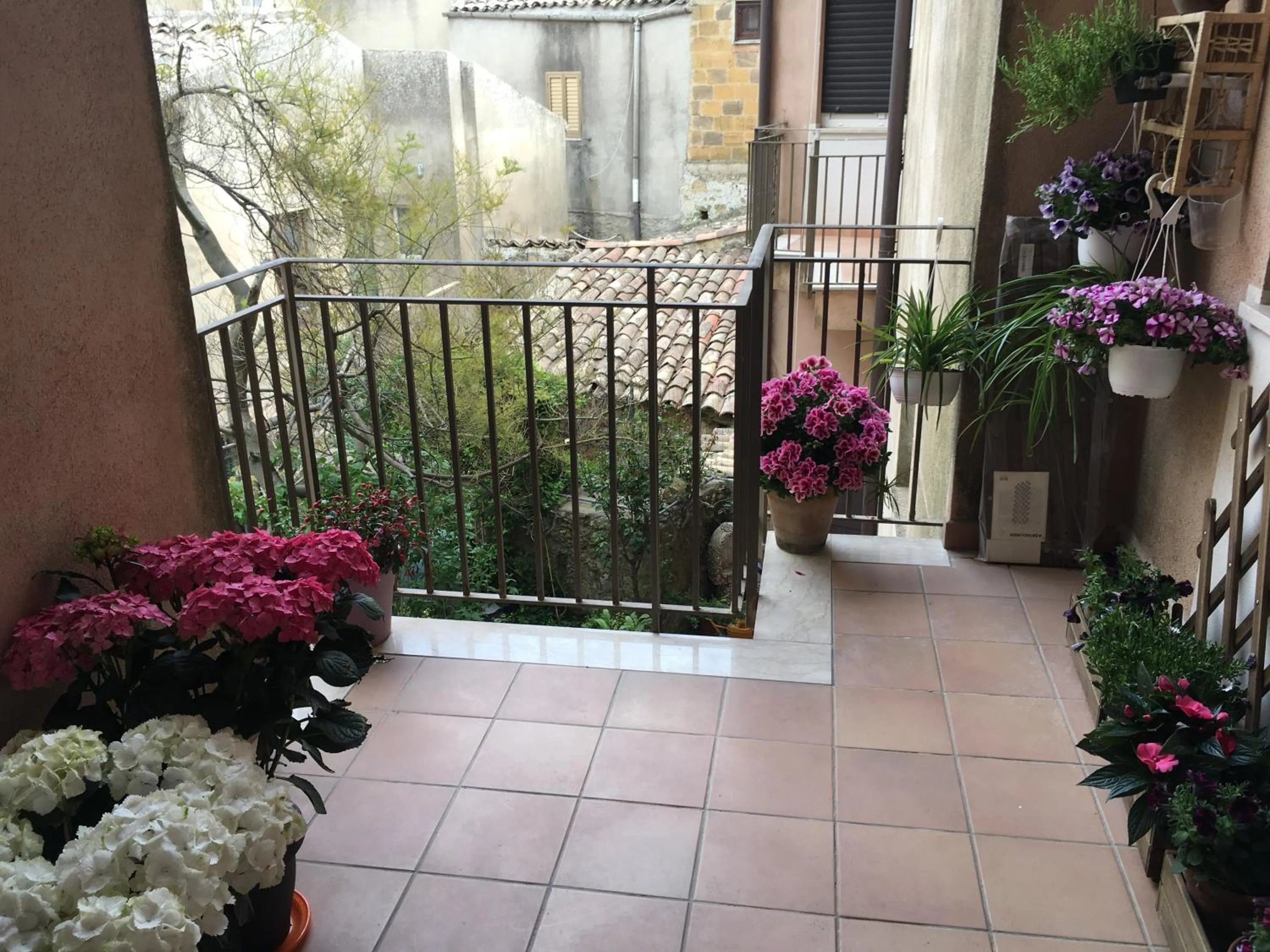 Garden view in B&B Fleurs