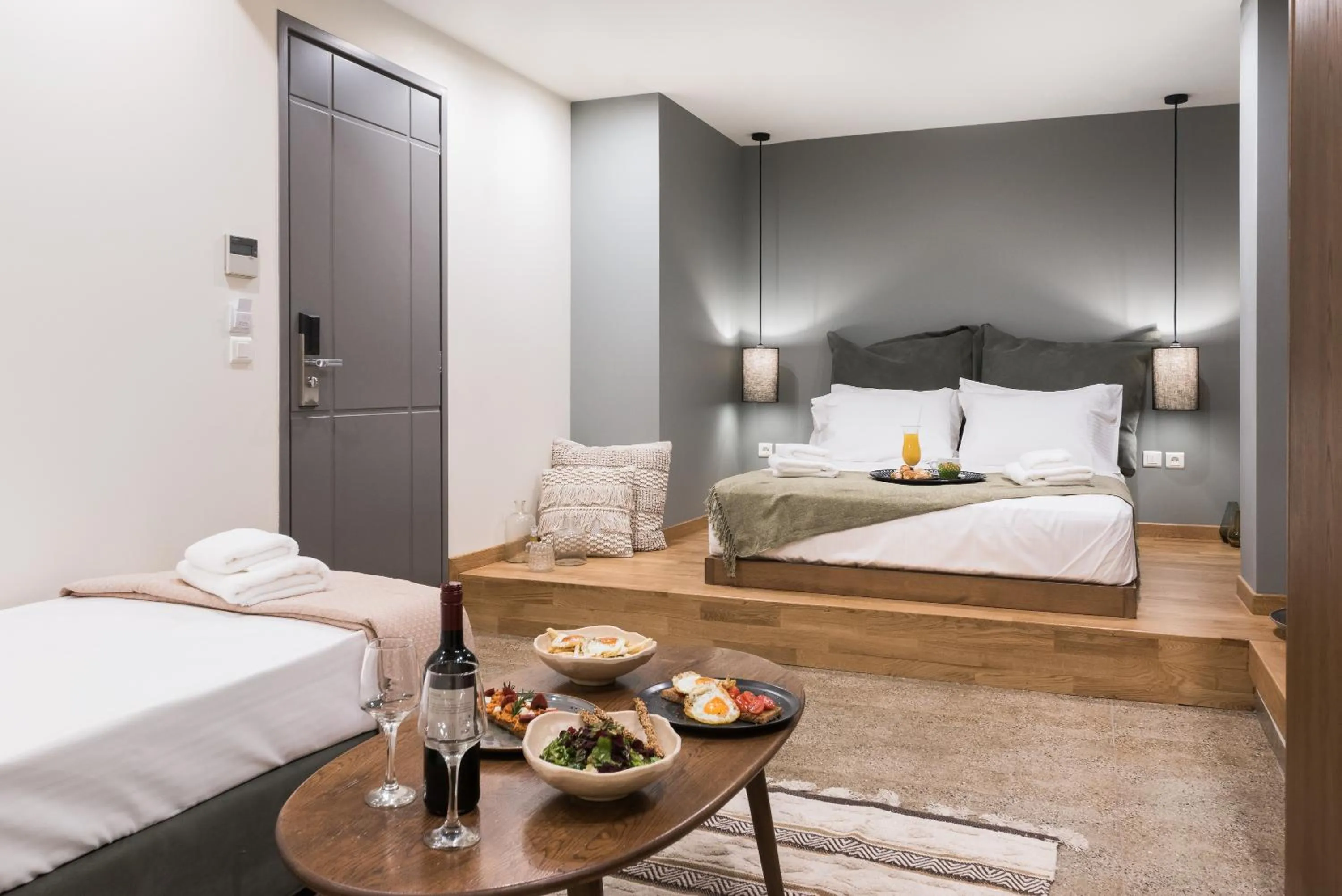 Seating area, Bed in Ciel Living Athens