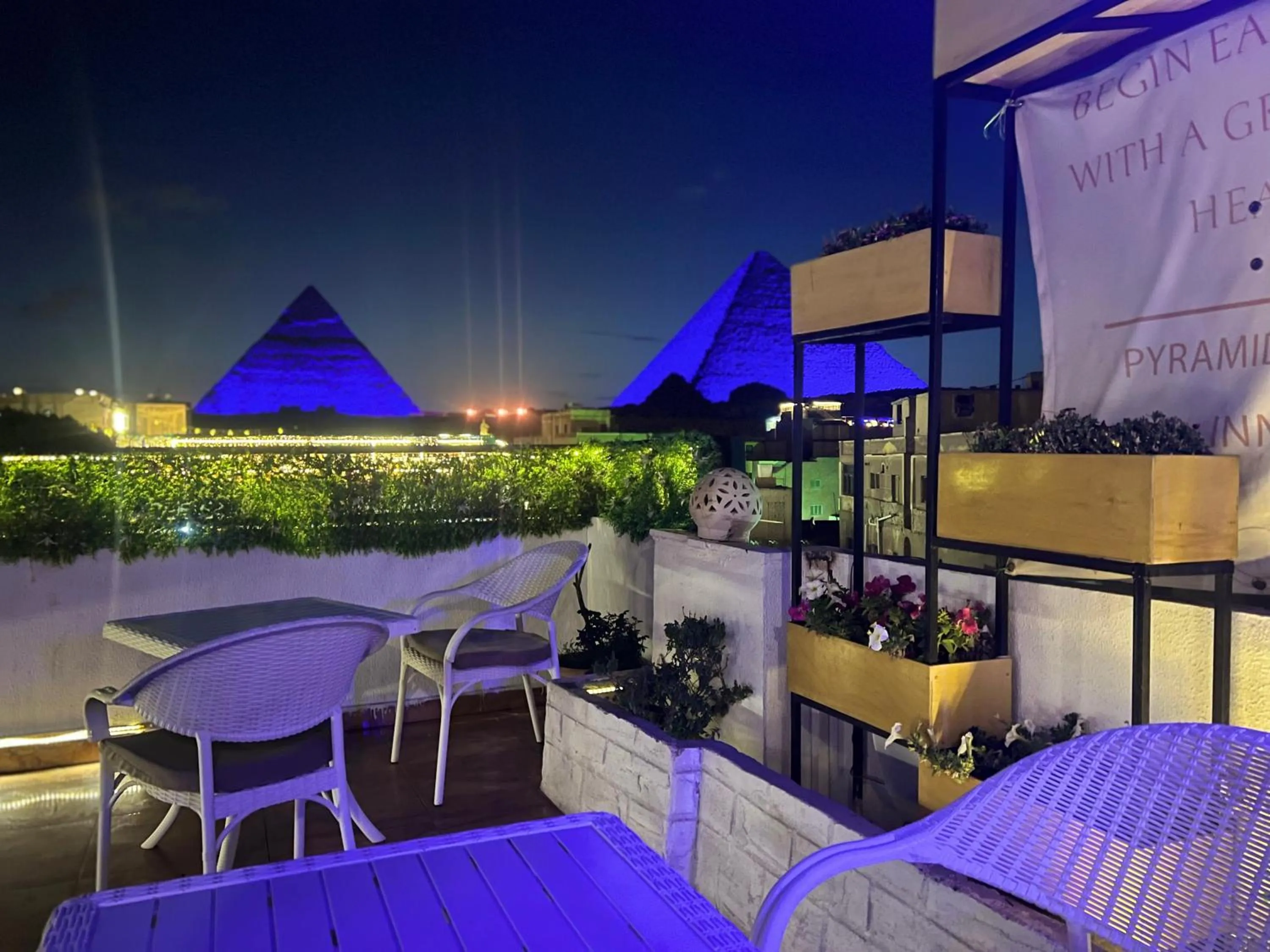 Patio in Pyramids Top Inn