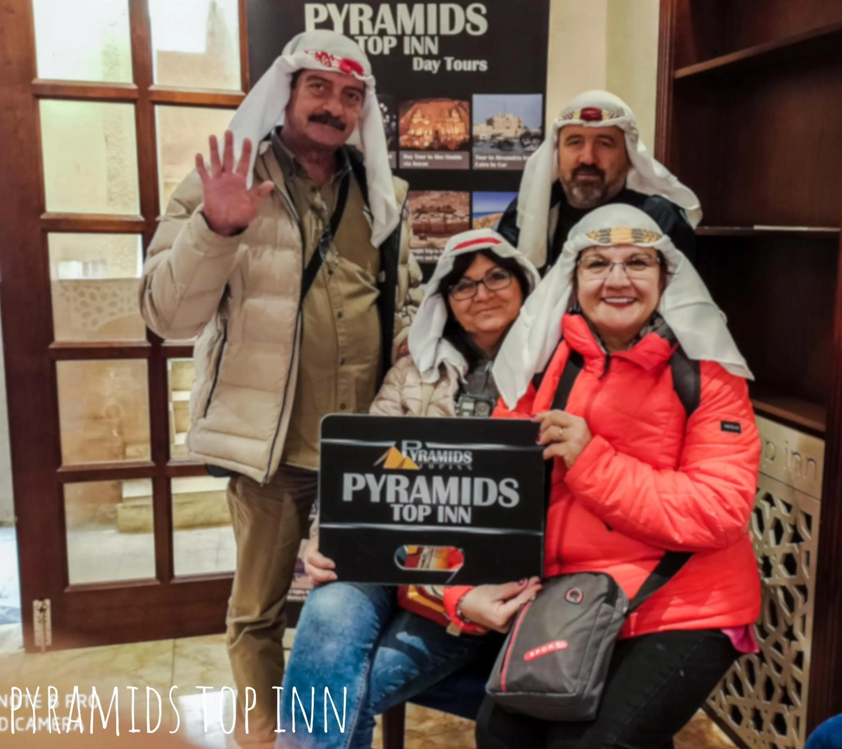 Family in Pyramids Top Inn