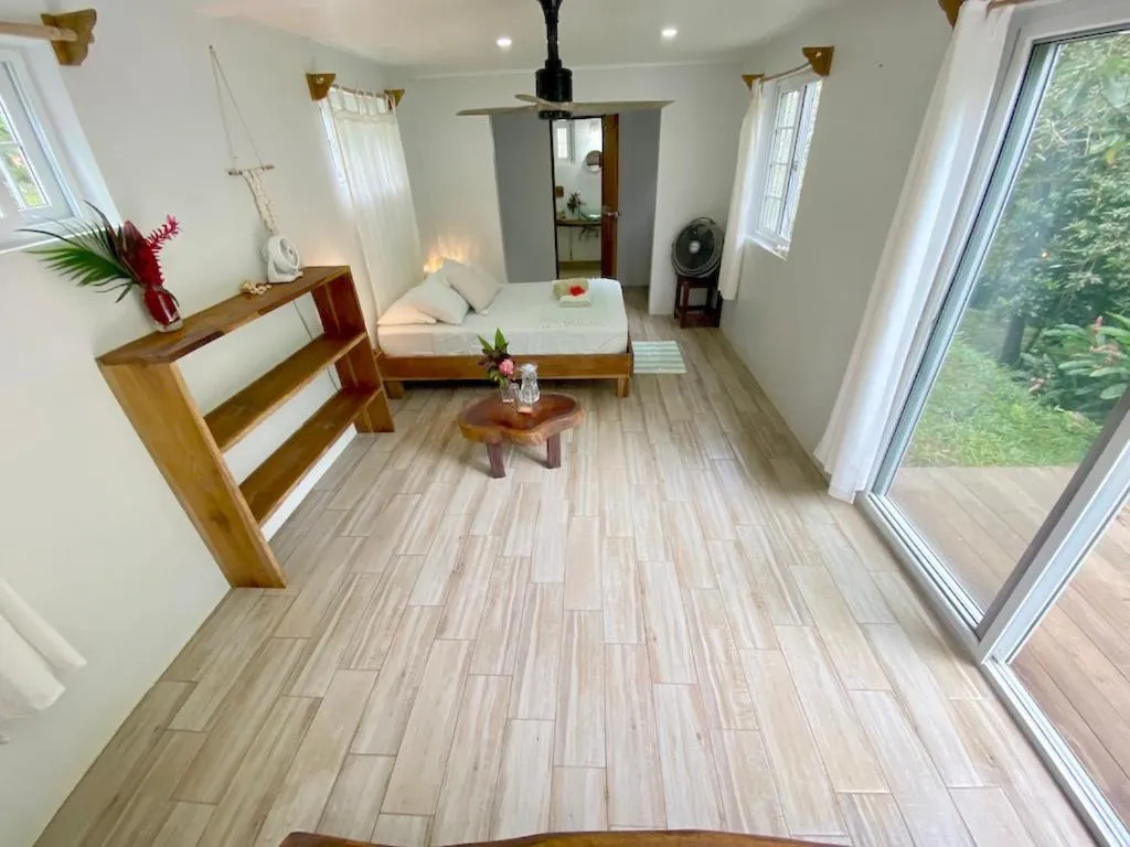 Living room in Bird Island Bungalows