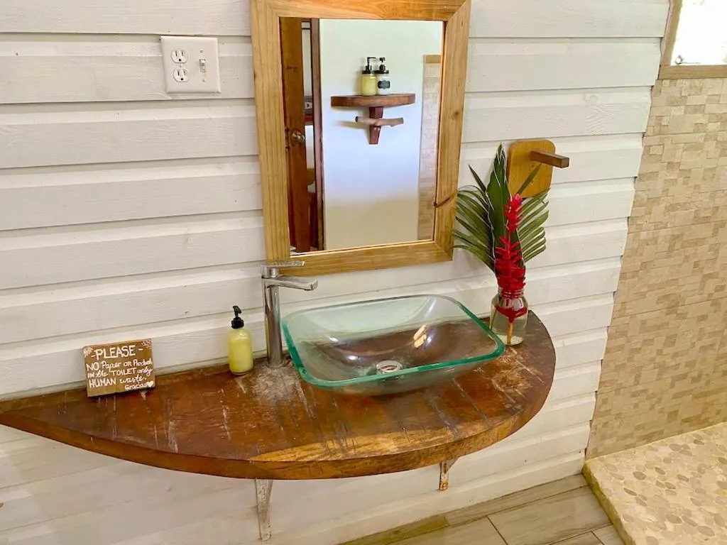 Bathroom in Bird Island Bungalows