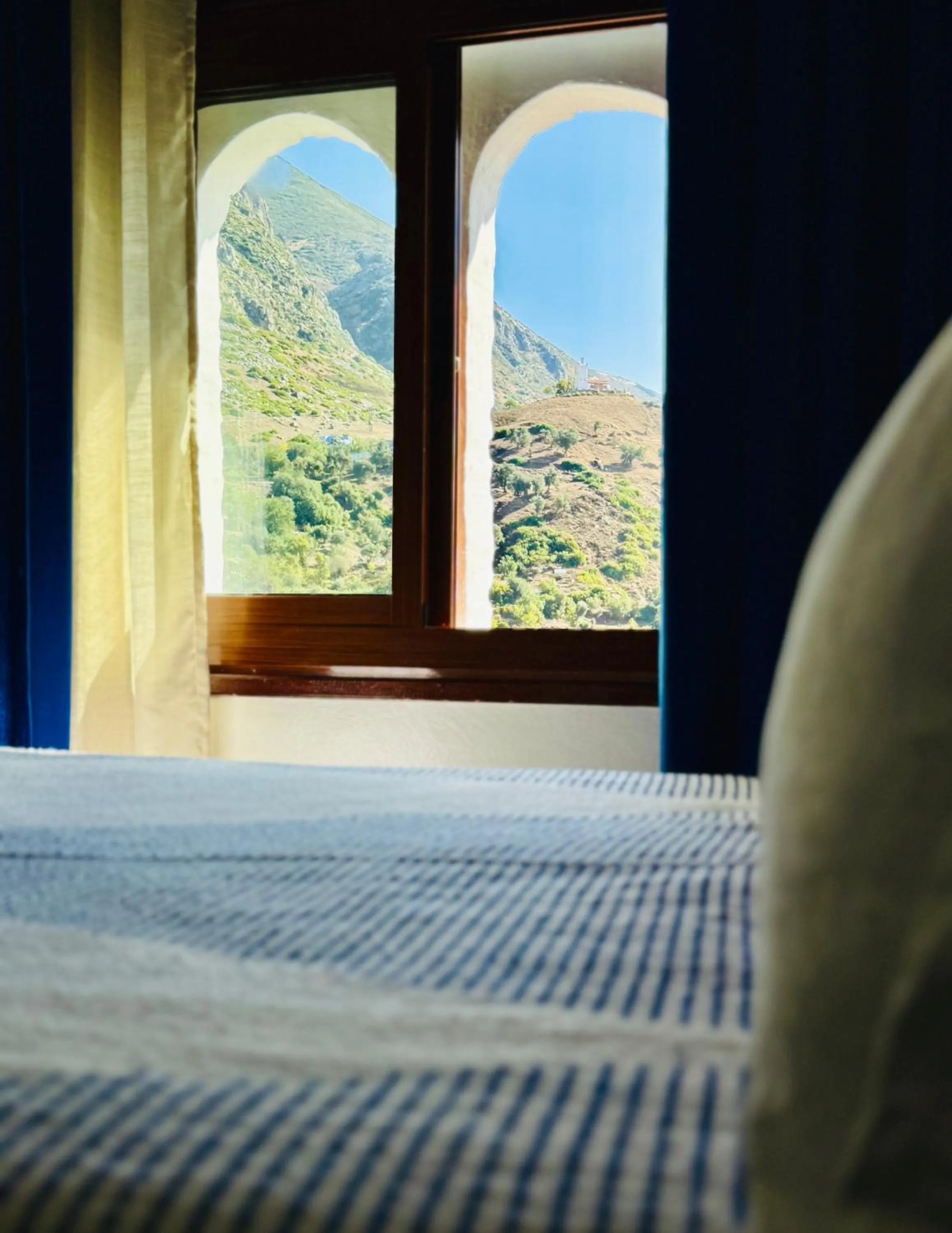 View (from property/room), Bed in Hôtel Koutoubia