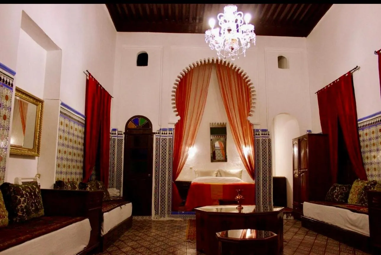 Bed in Hotel Dar Dahlia Tetouan