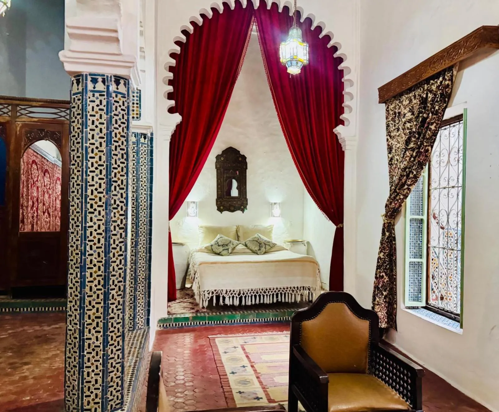 Bed in Hotel Dar Dahlia Tetouan