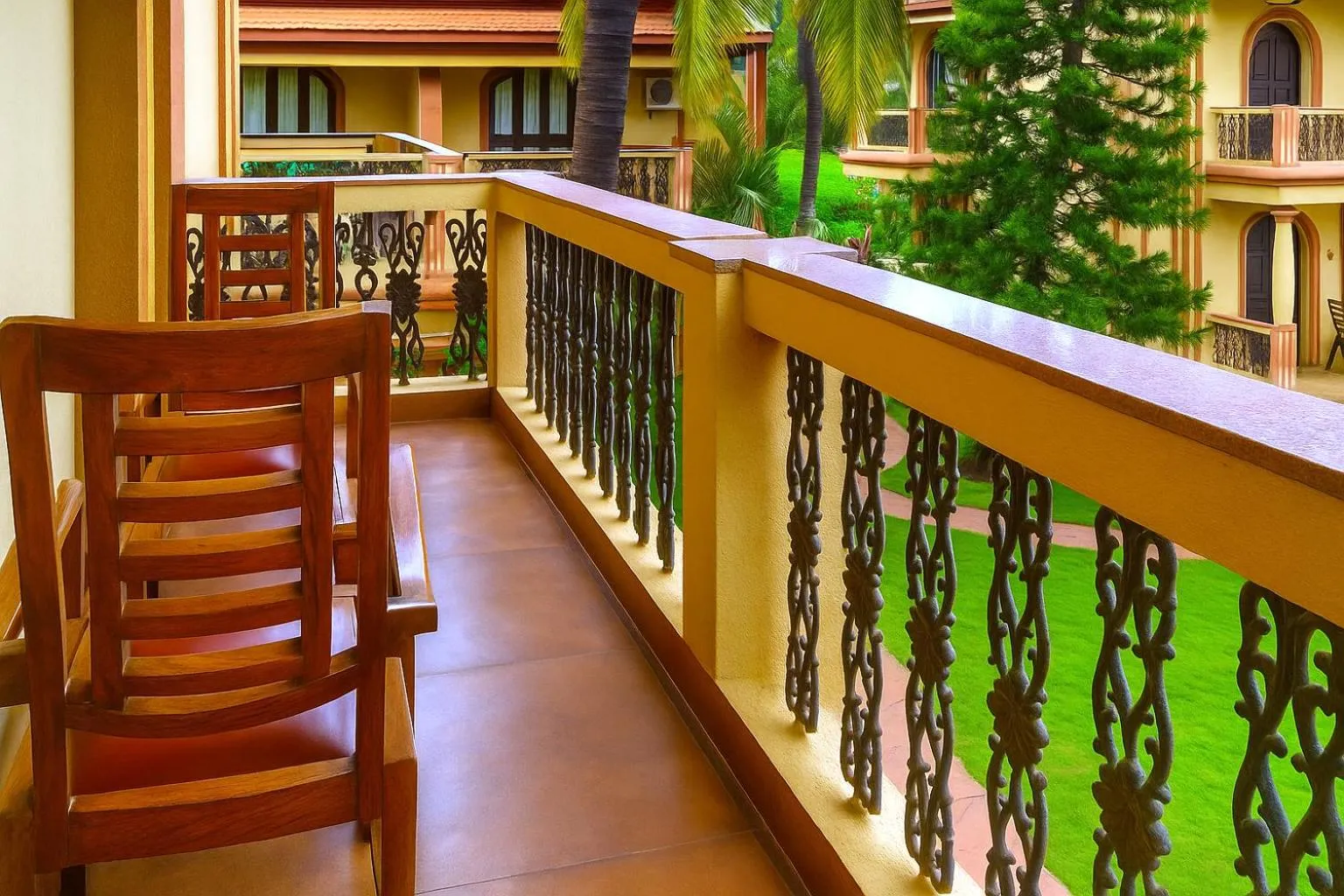 Balcony/Terrace in Resort Terra Paraiso Goa - A Beach Property