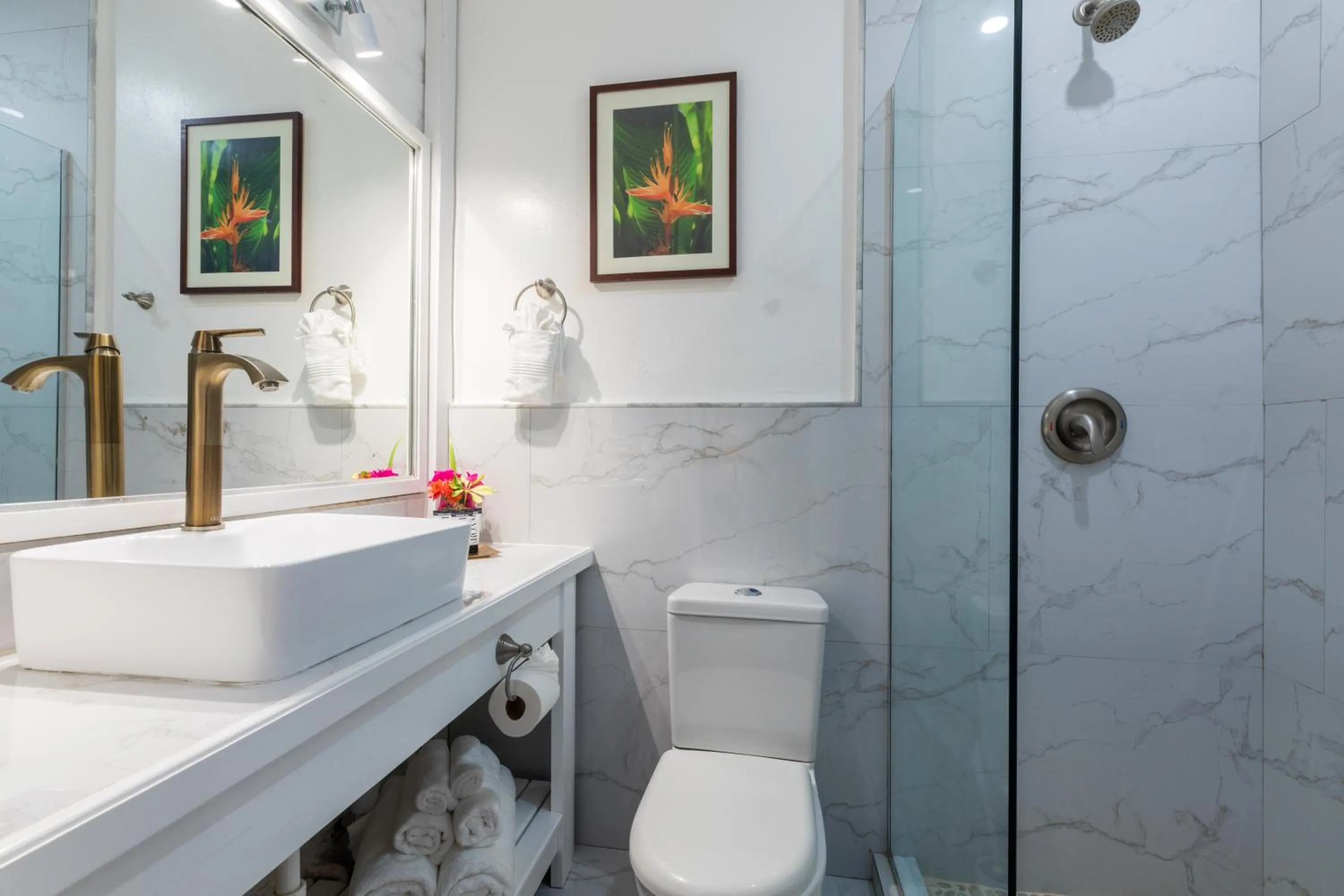 Shower in Admiral's Inn and Gunpowder Suites