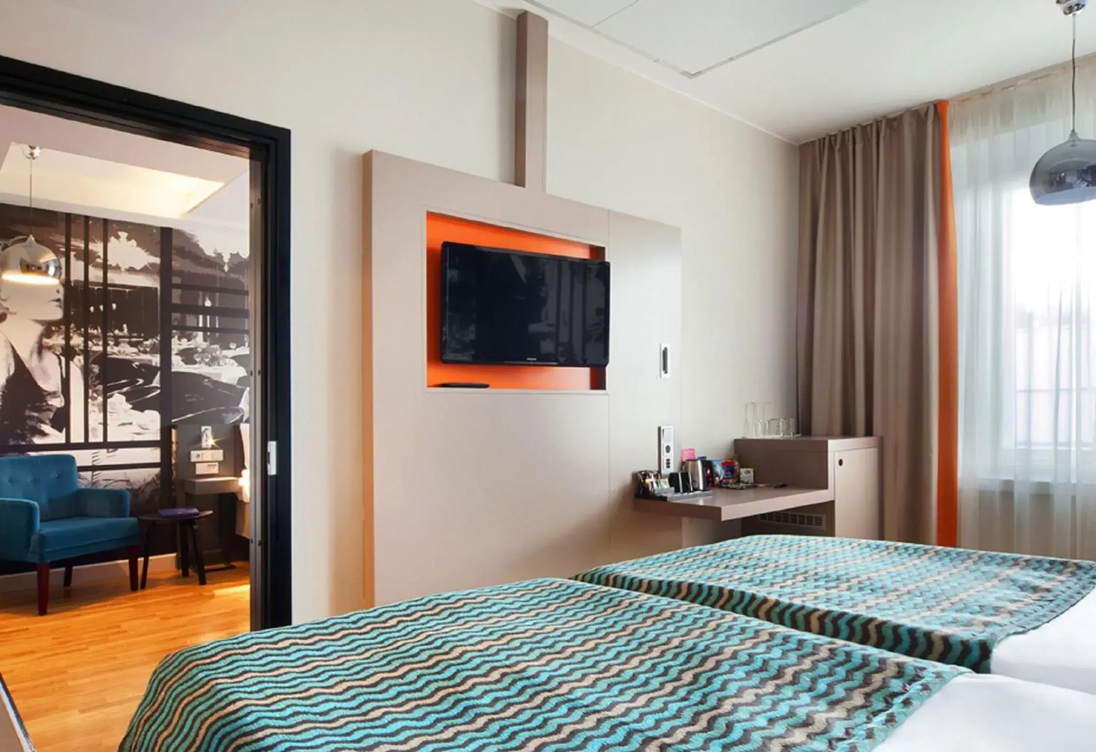 Photo of the whole room, Bed in Solo Sokos Hotel Lahden Seurahuone Photo of the whole room, Bed in Solo Sokos Hotel Lahden Seurahuone