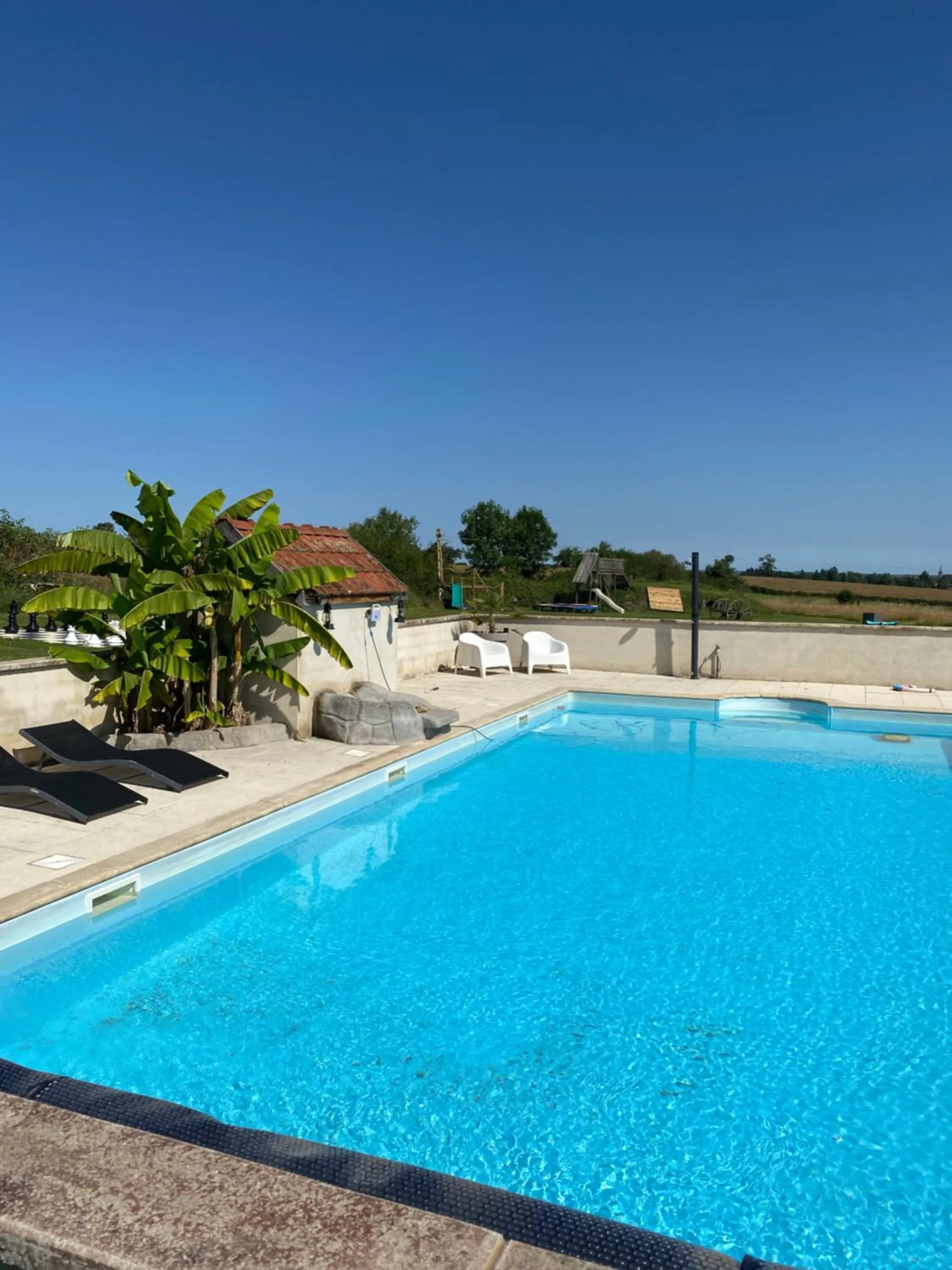 Swimming pool in Gites Le Grand Tornage holiday fun for the whole family