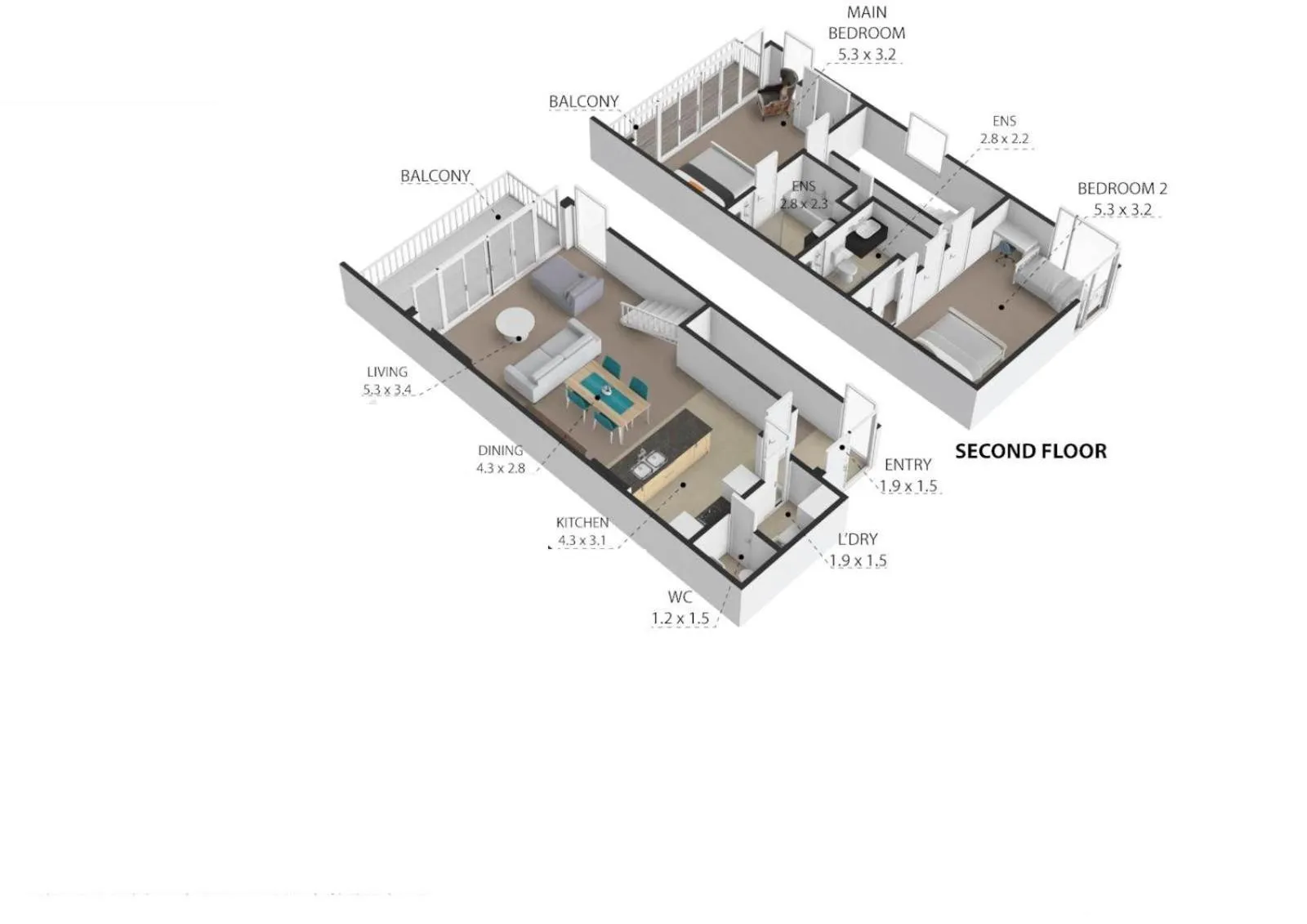 Floor plan in Doubtless Bay Villas