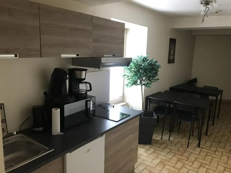 Kitchen or kitchenette in Hôtel Le Cerizay