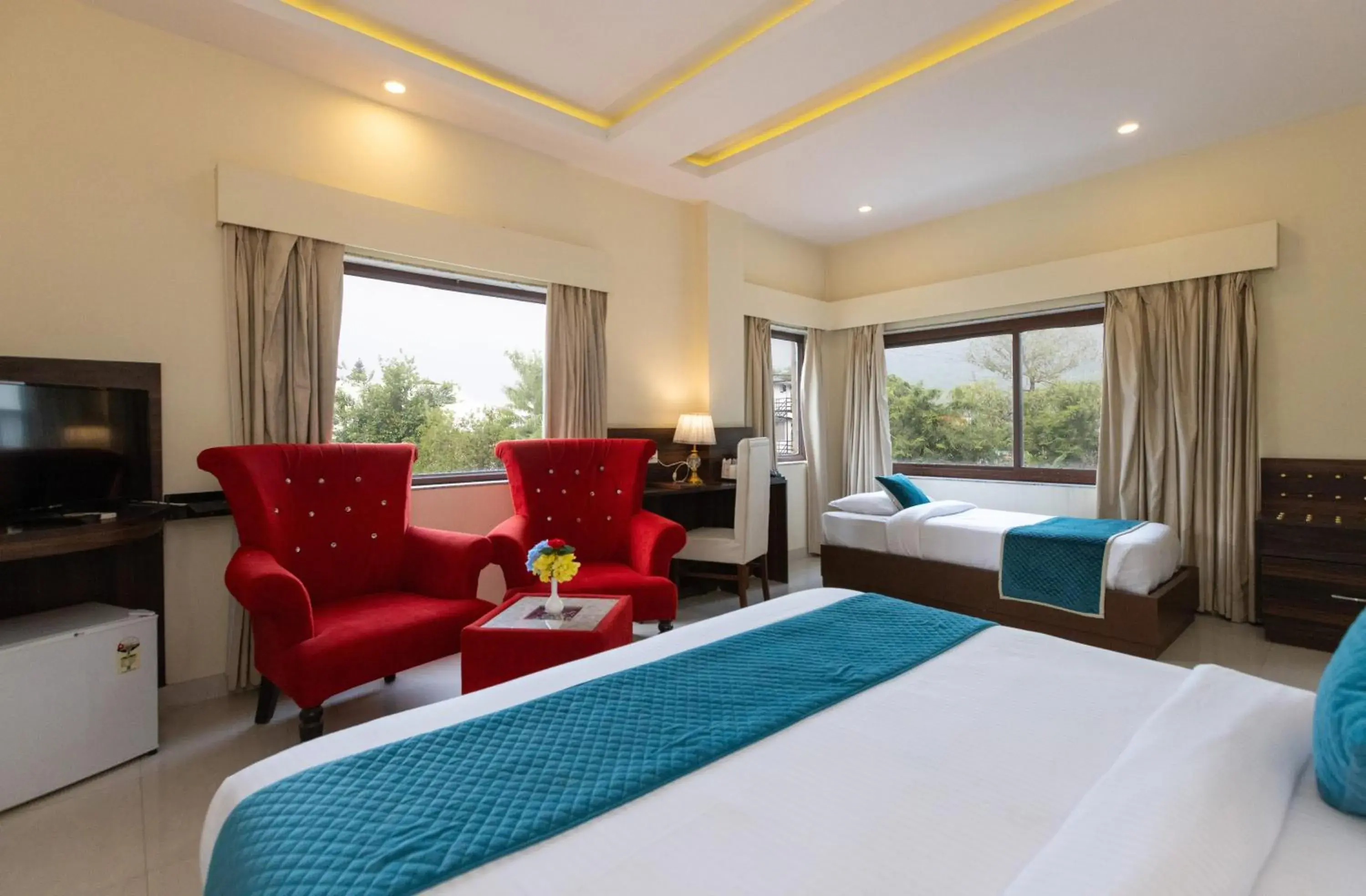 View (from property/room), Bed in Indira Nikunj Rubystone Exotic View (from property/room), Bed in Indira Nikunj Rubystone Exotic