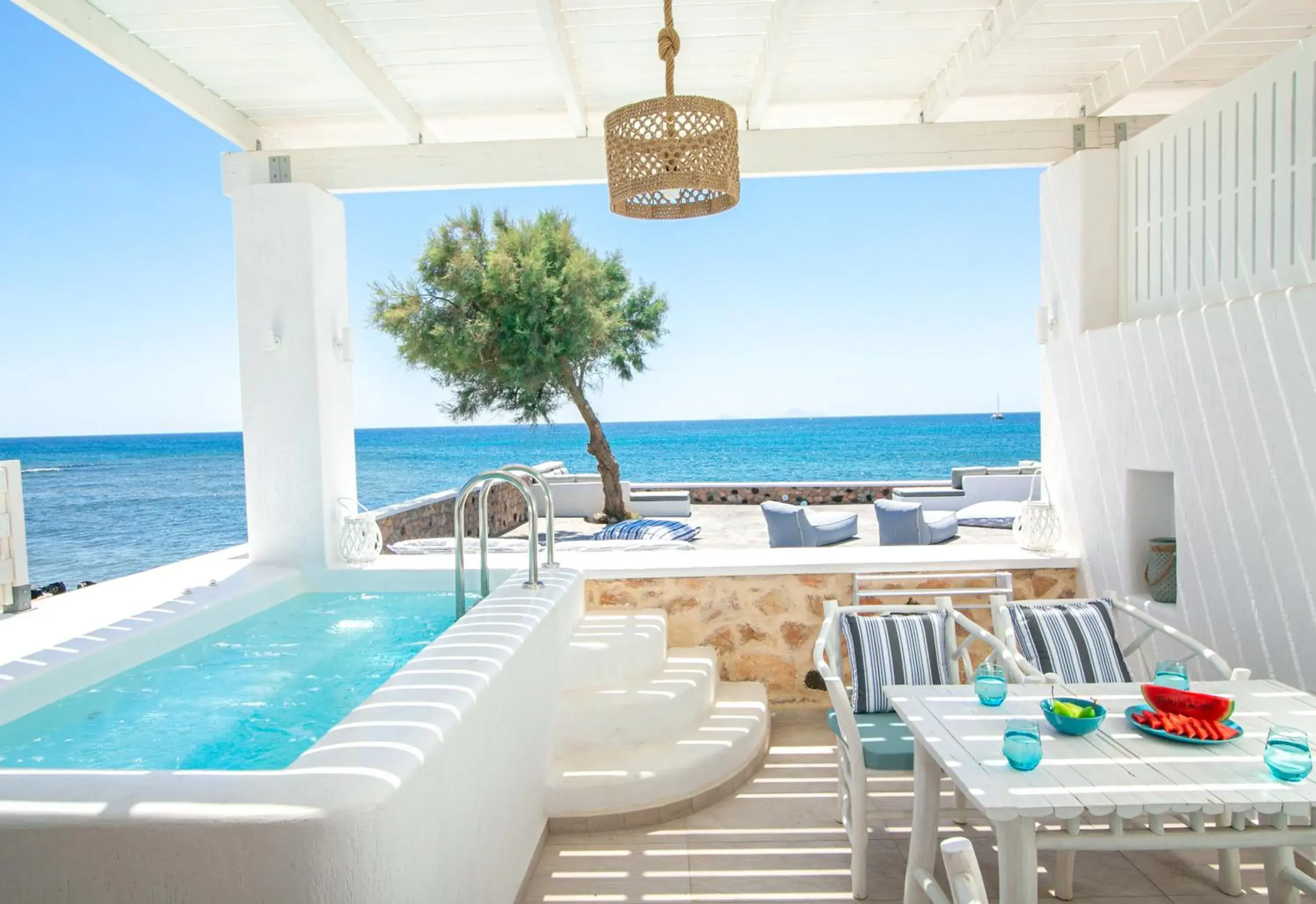 Luxury two bedroom suite with private hot tub and beach front in Aegean Melody Suites & Villas Luxury two bedroom suite with private hot tub and beach front in Aegean Melody Suites & Villas