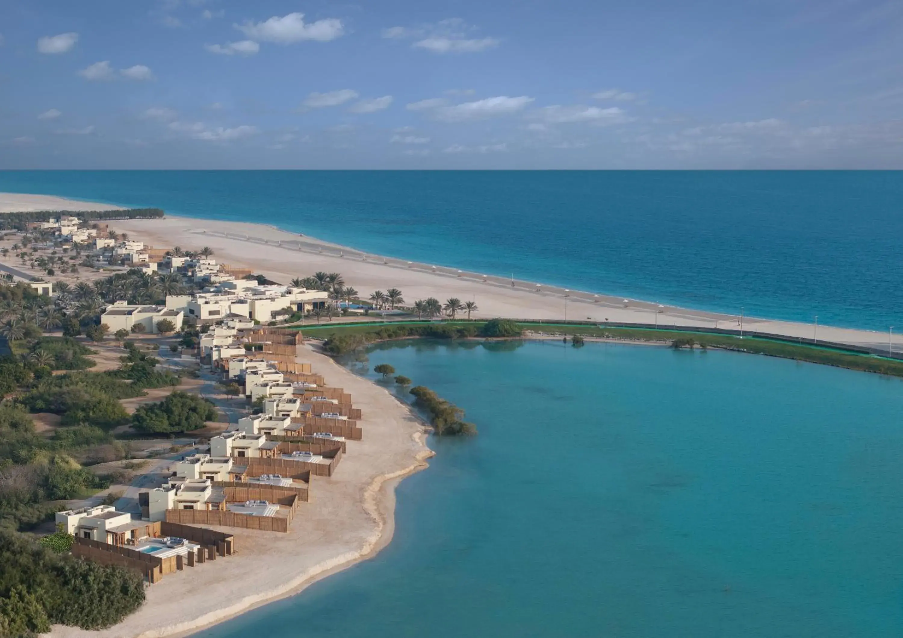 Bird's eye view in Anantara Sir Bani Yas Island Al Yamm Villa Resort Bird's eye view in Anantara Sir Bani Yas Island Al Yamm Villa Resort