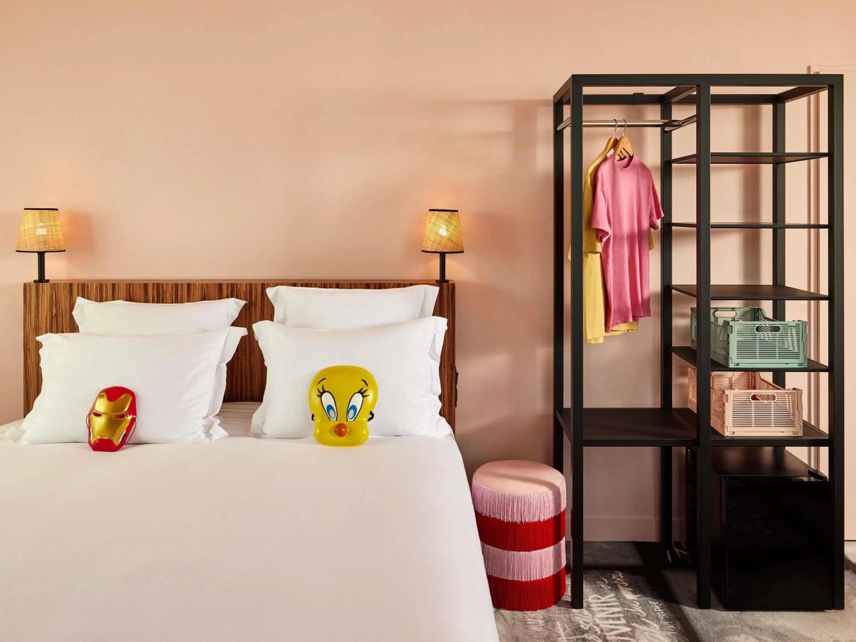 Bedroom, Bed in Mama Shelter Lyon