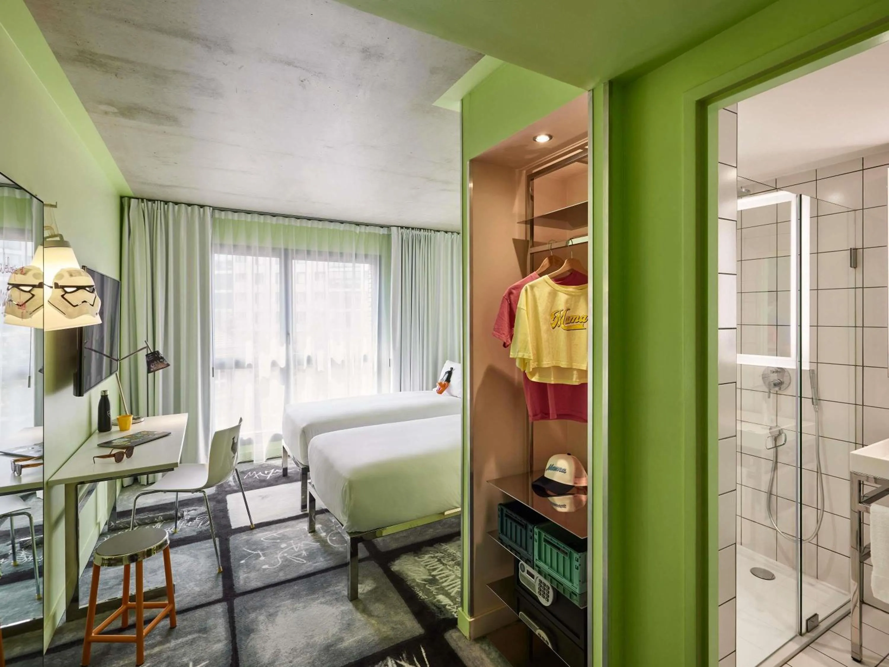 Bedroom, Bed in Mama Shelter Lyon