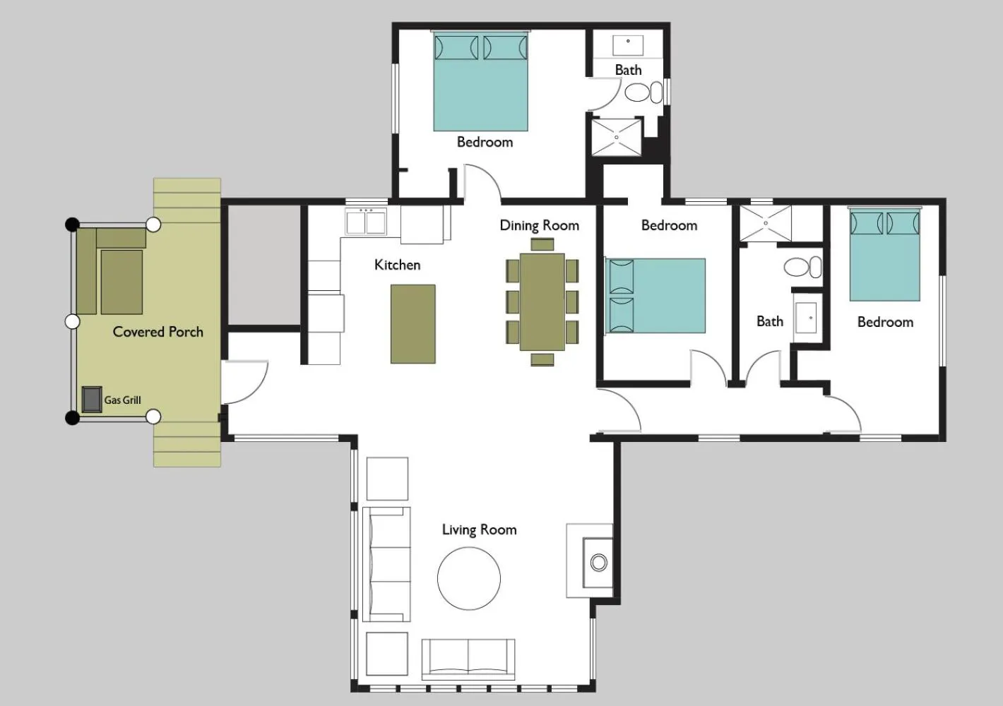 Floor plan in Corkins Lodge