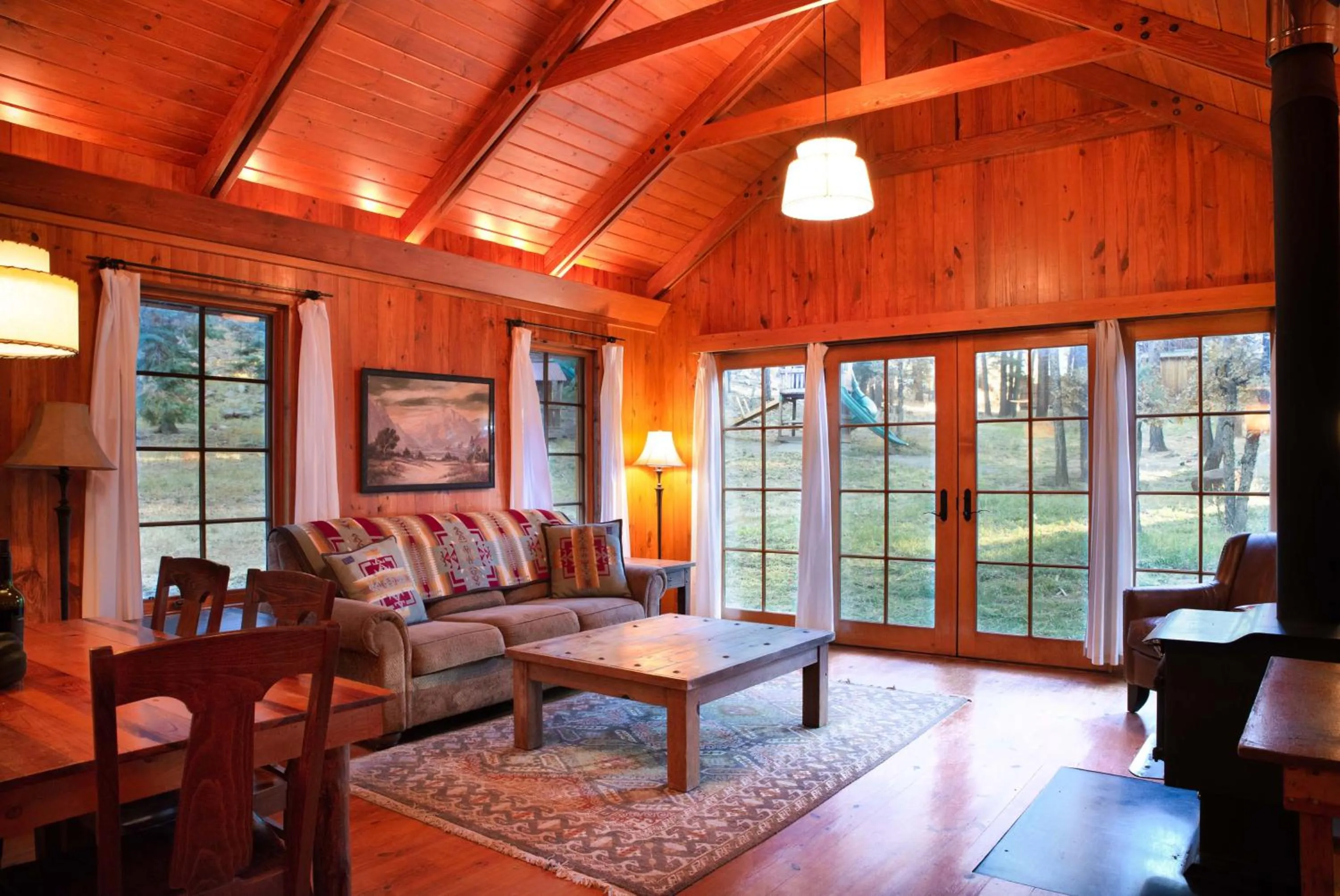 Living room in Corkins Lodge