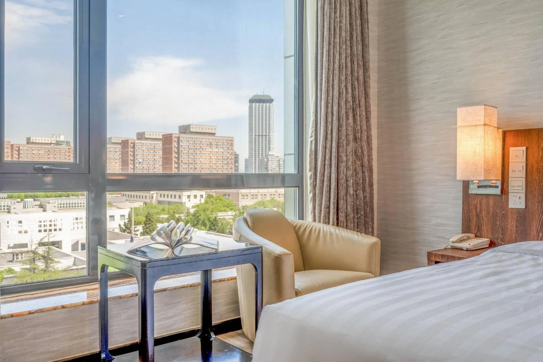 View (from property/room), Bed in Beijing AC Art Museum Hotel
