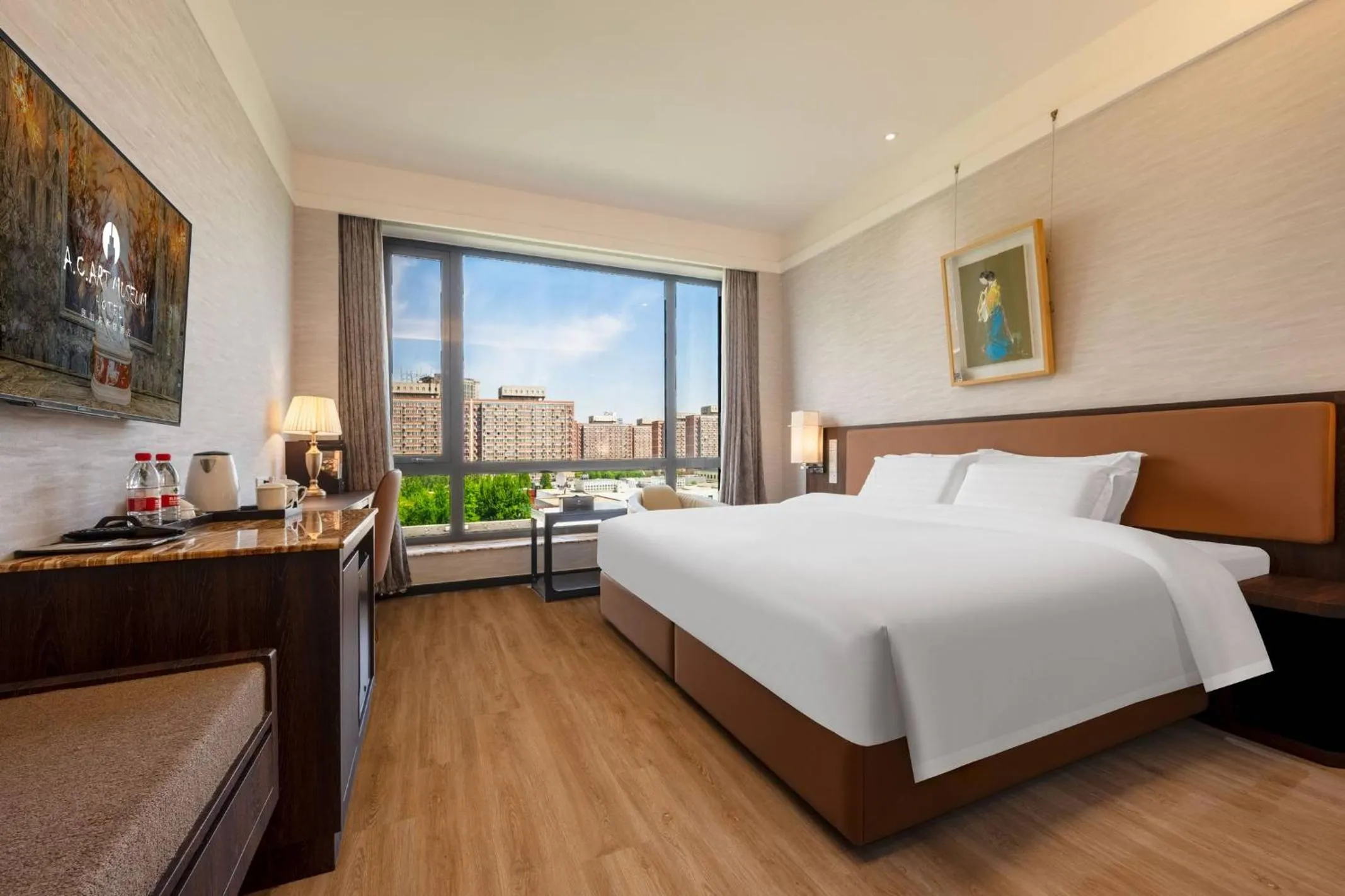 View (from property/room), Bed in Beijing AC Art Museum Hotel