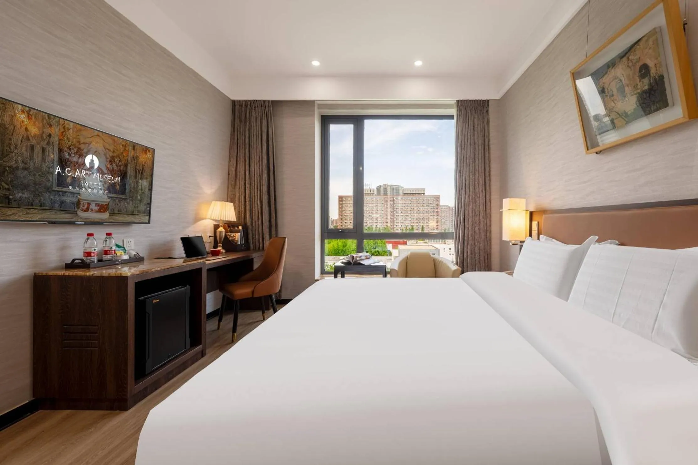 Photo of the whole room, Bed in Beijing AC Art Museum Hotel