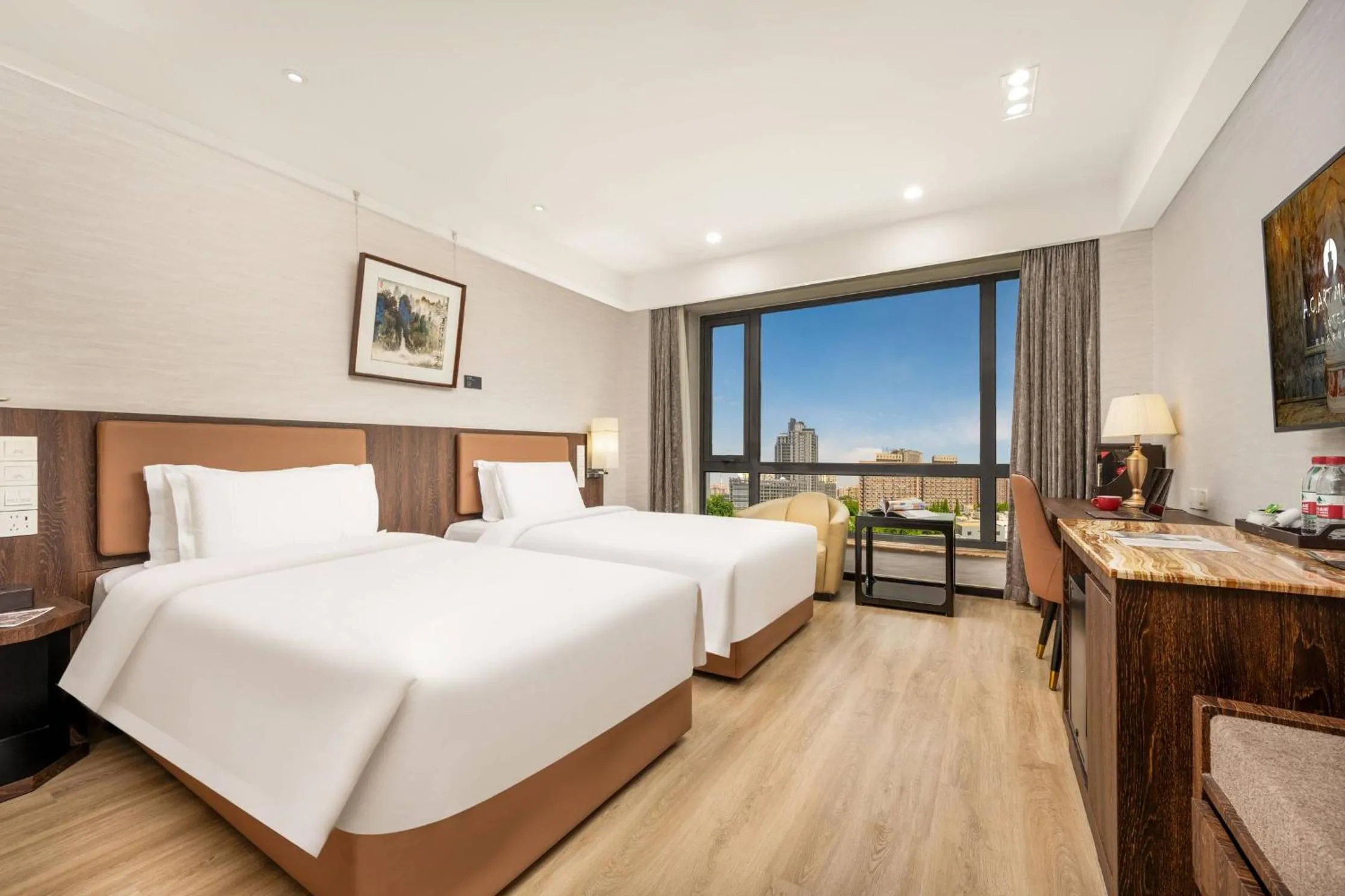 Photo of the whole room, Bed in Beijing AC Art Museum Hotel