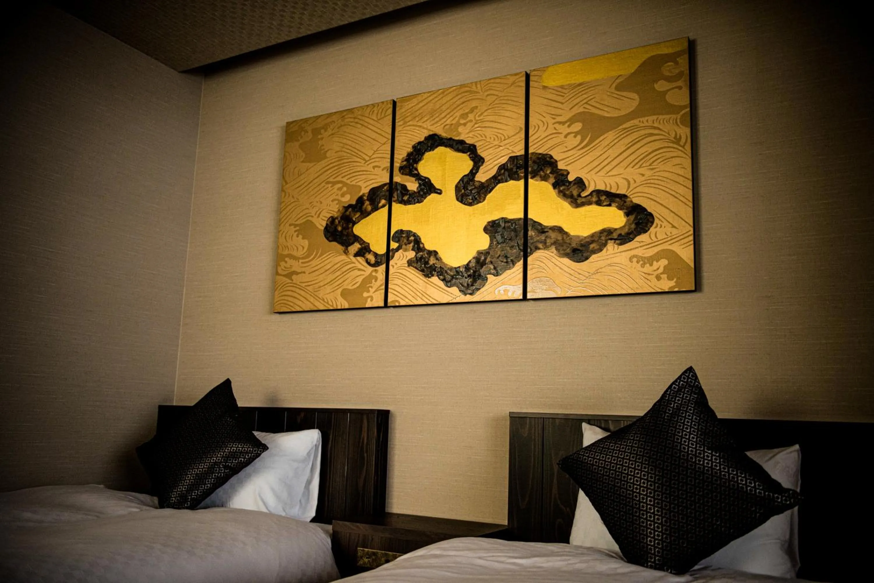 Decorative detail, Bed in Hotel ZIZI Kyoto Gion