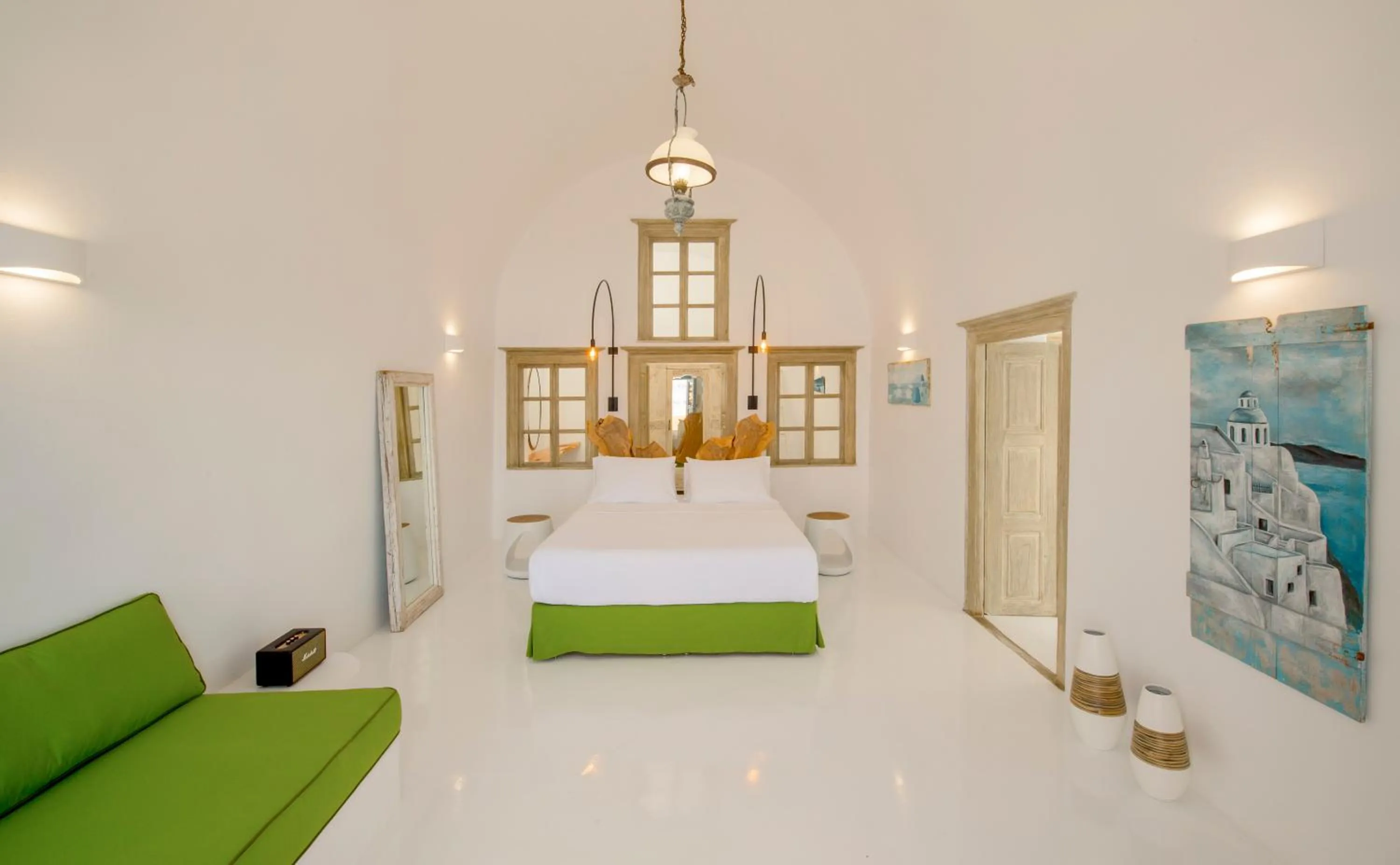 Bedroom, Bed in Nano Oia Villas